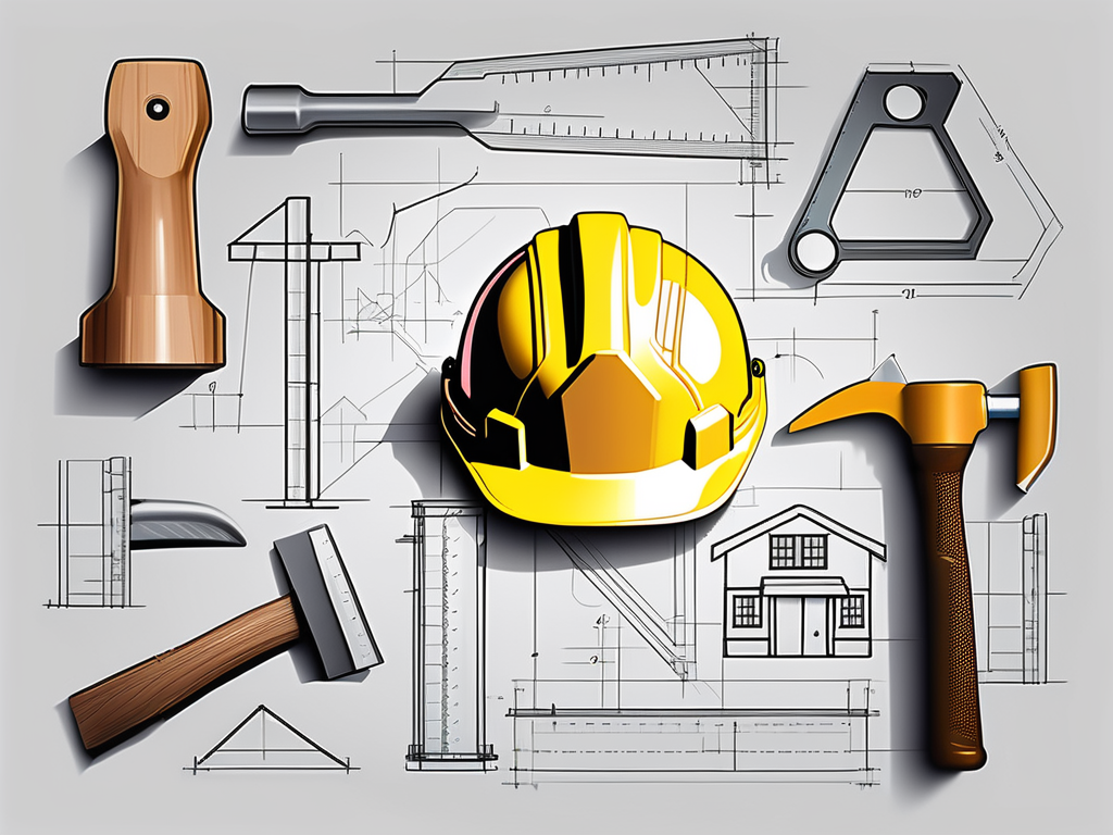 Various construction tools like a hammer