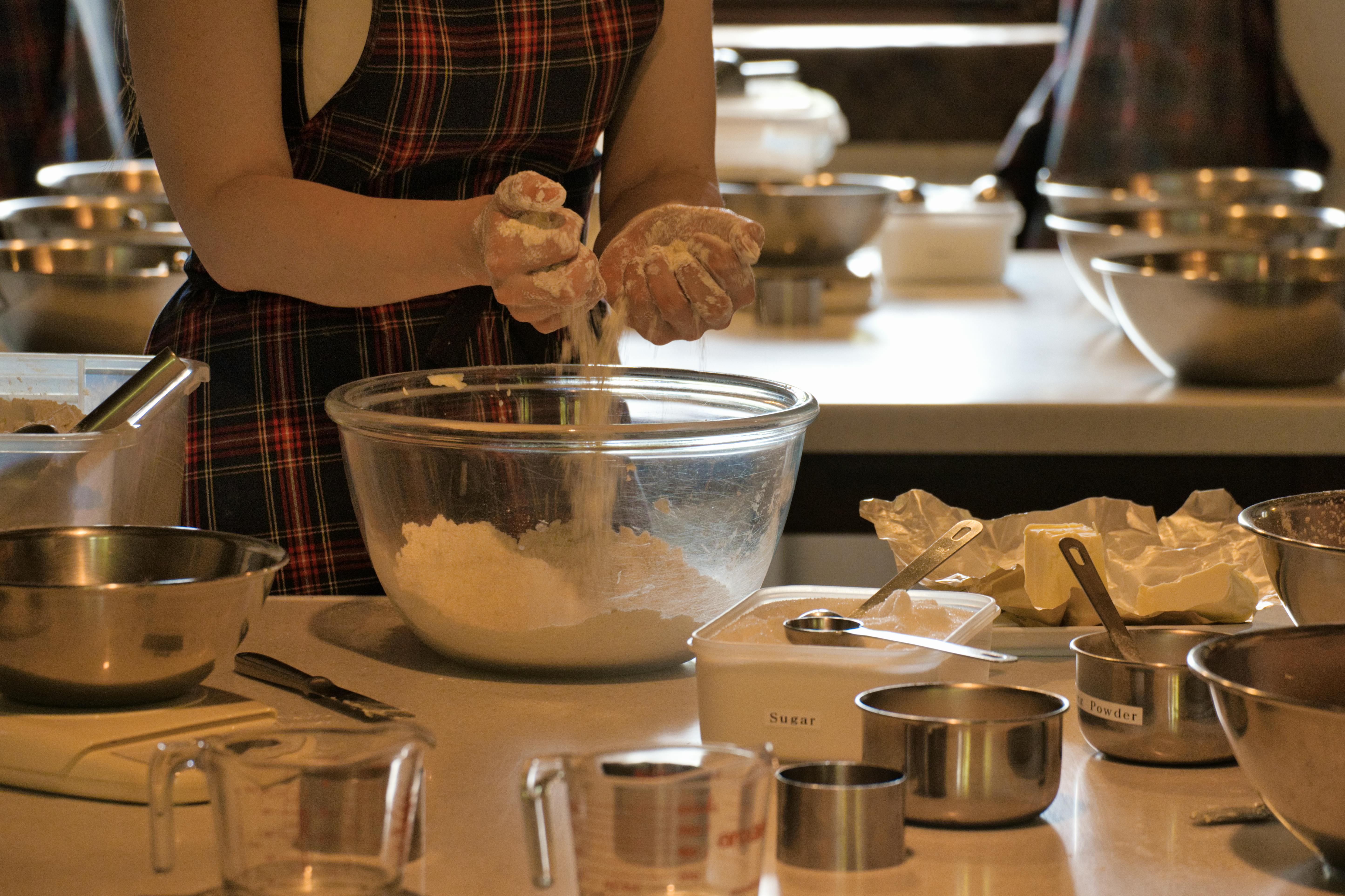 Close-up of Woman Preparing a Dough at a Cooking Class