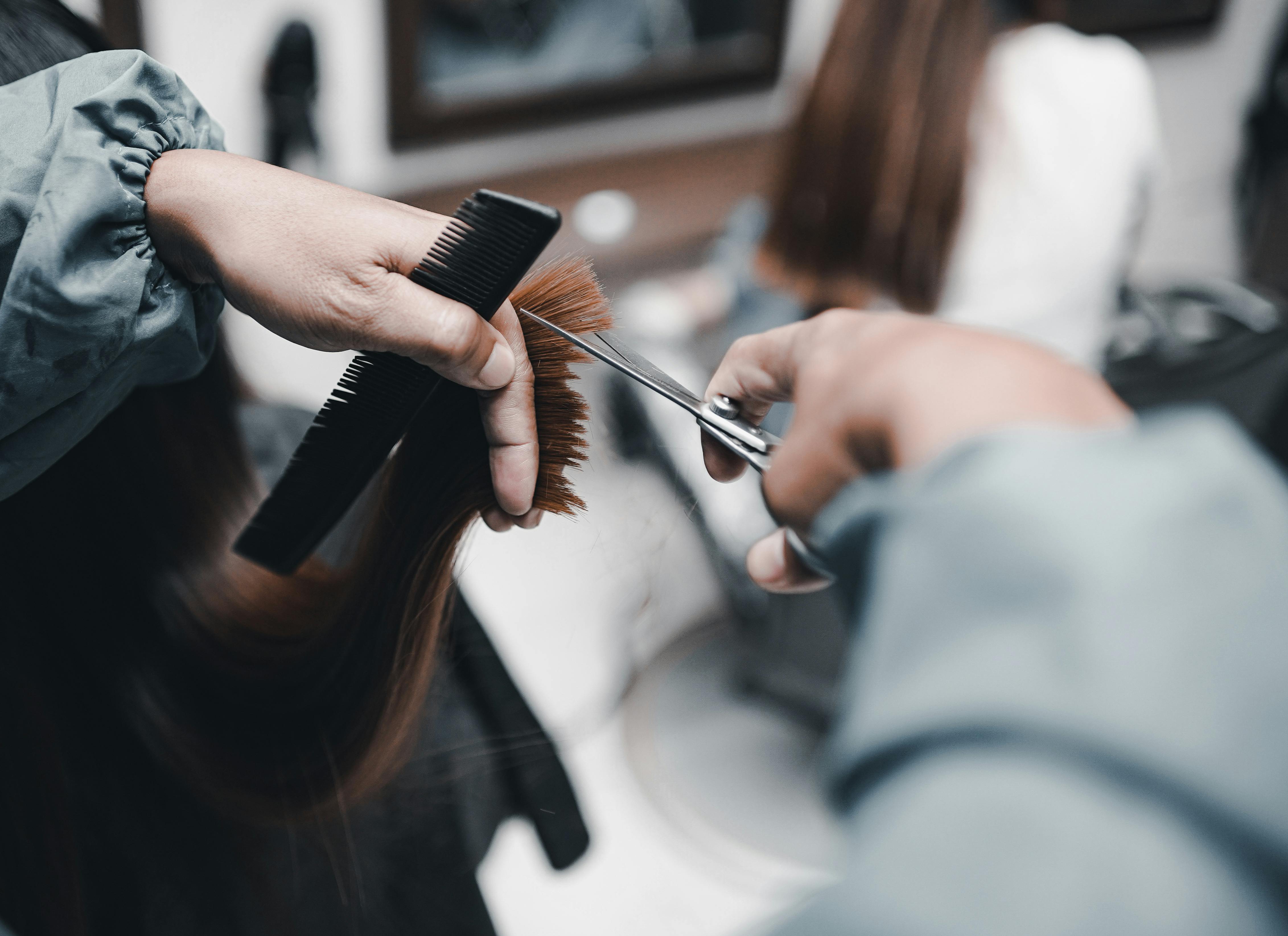 Hairdresser Cutting Hairs