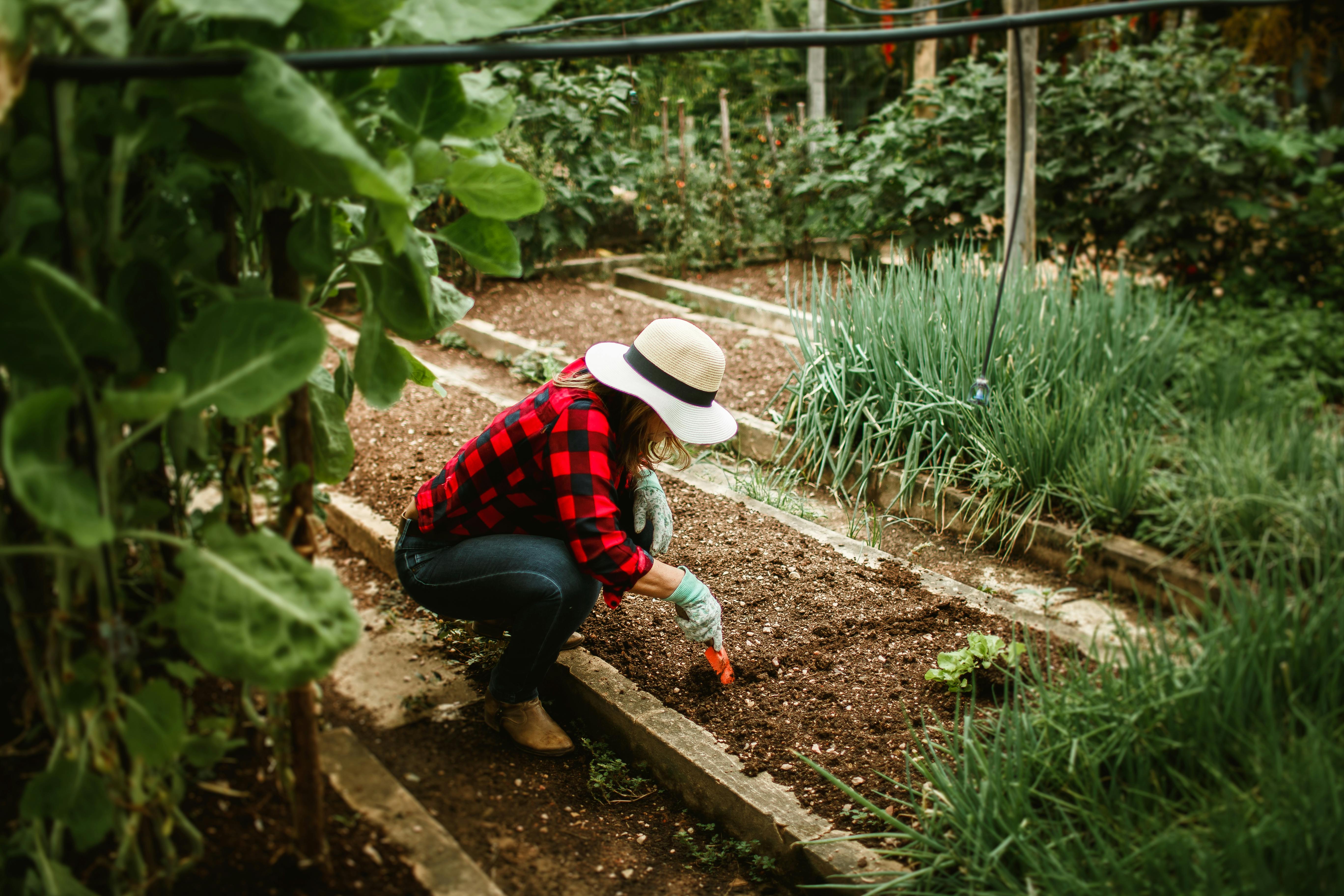 Woman Working in Garden