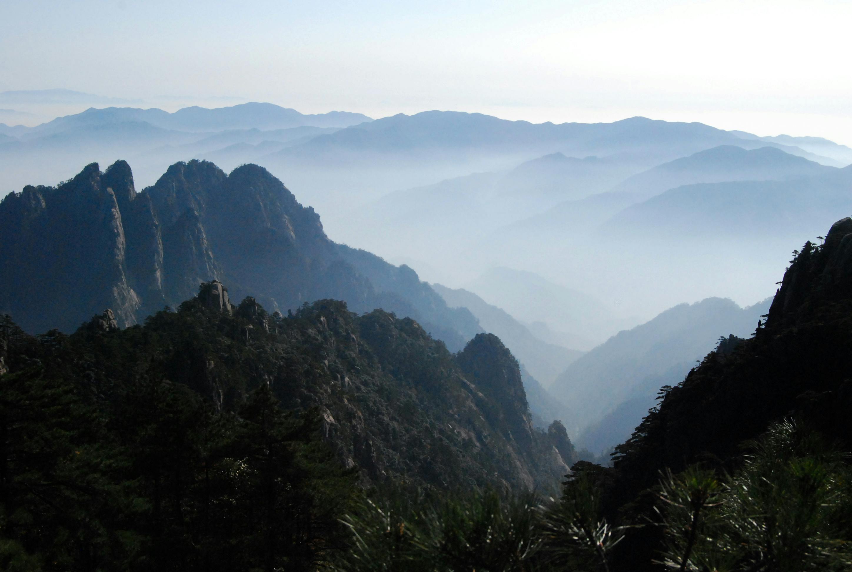 Misty Mountain Range in Morning Light