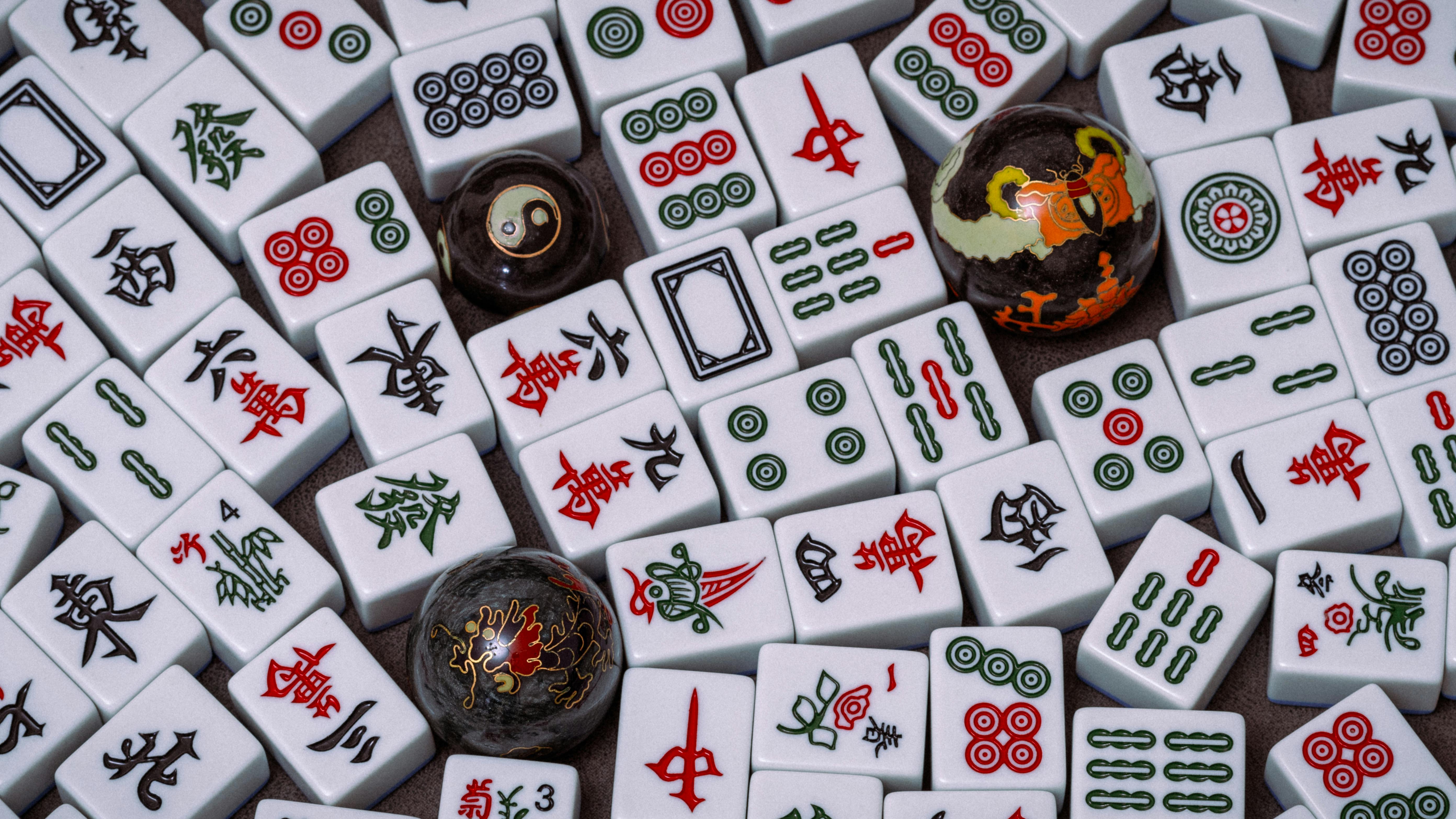 Mahjong Tiles  and baoding balls wallpaper