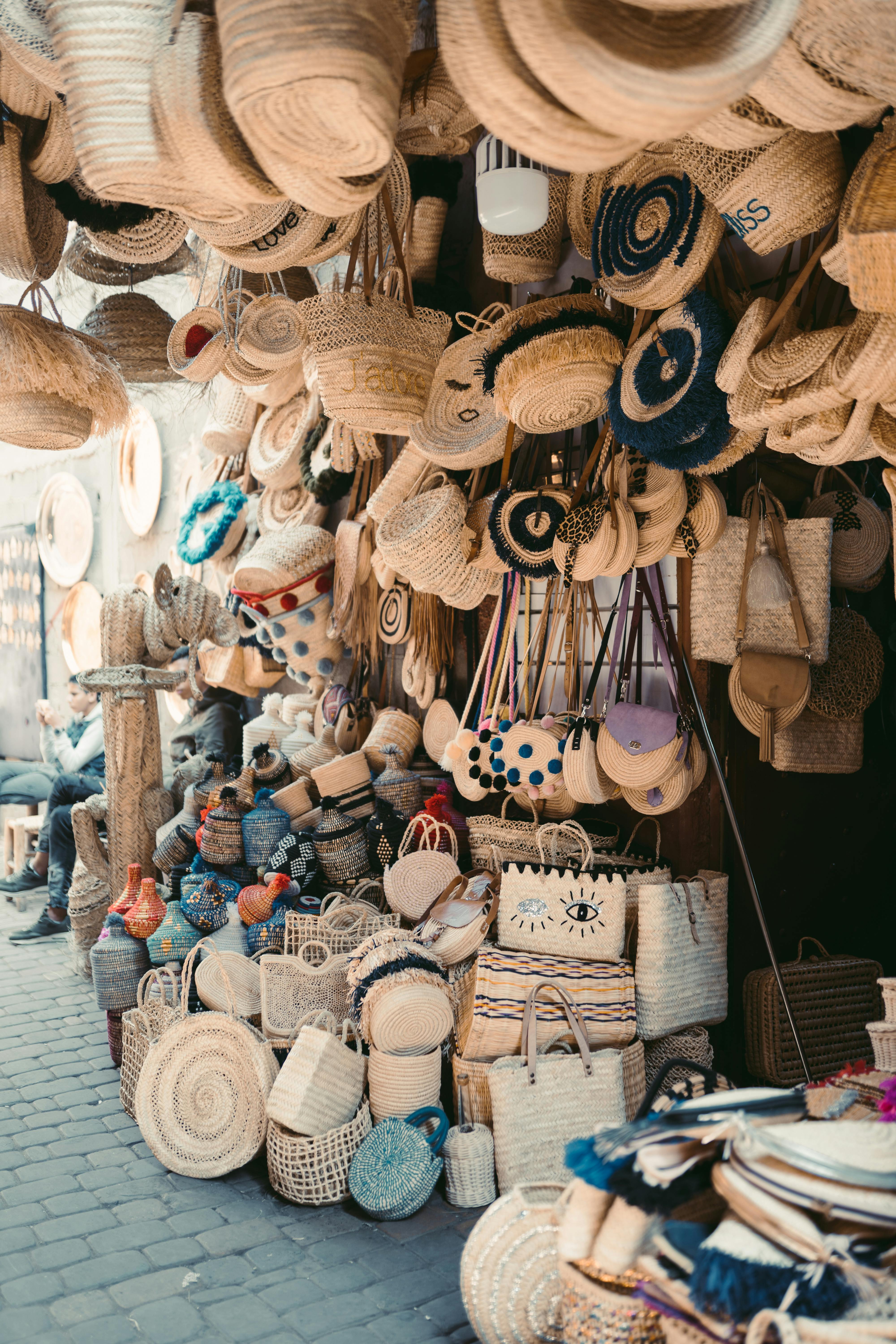 Brown Wooden Hanging Decors on Brown Wooden Wall