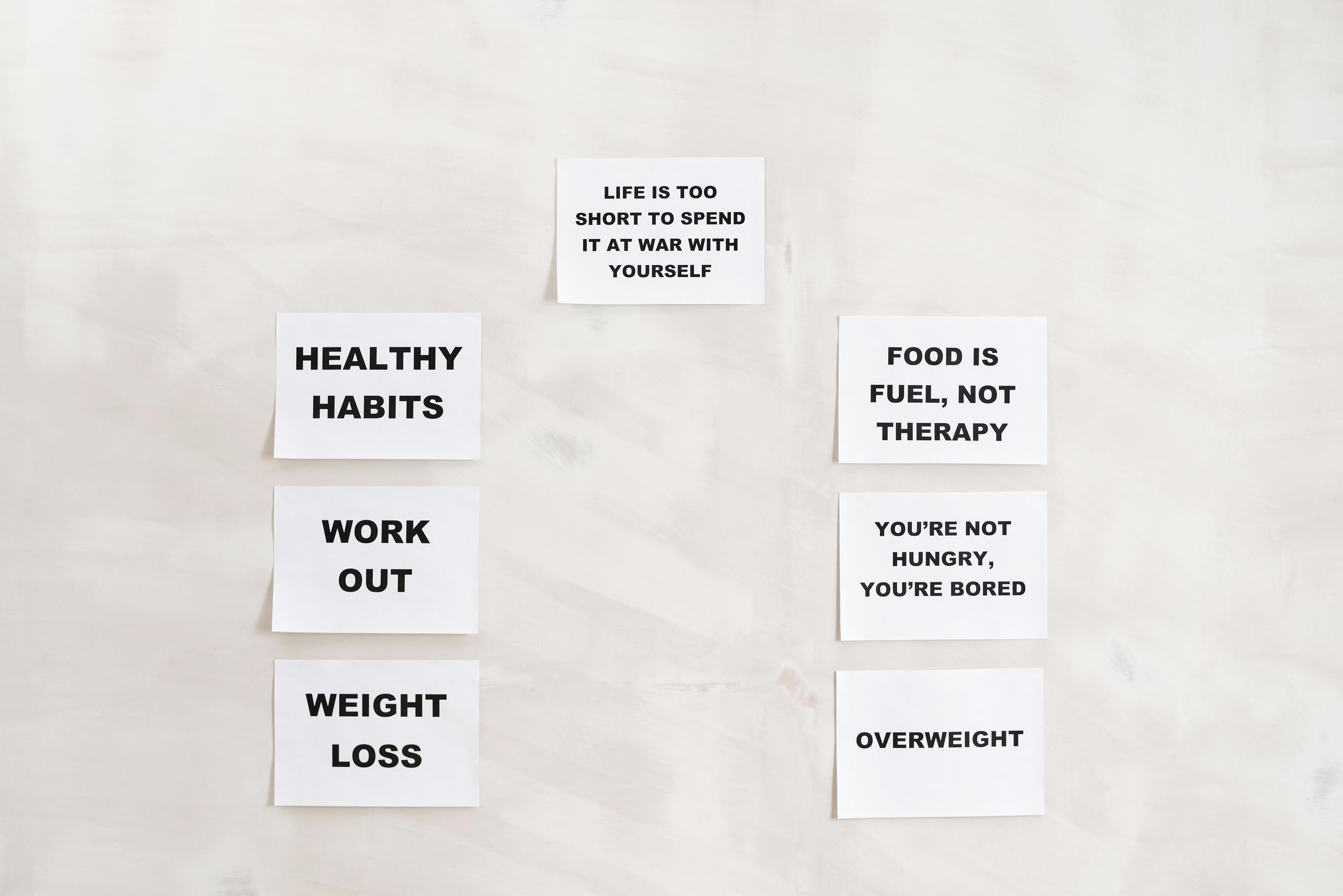 Healthy Living Slogans on Wall