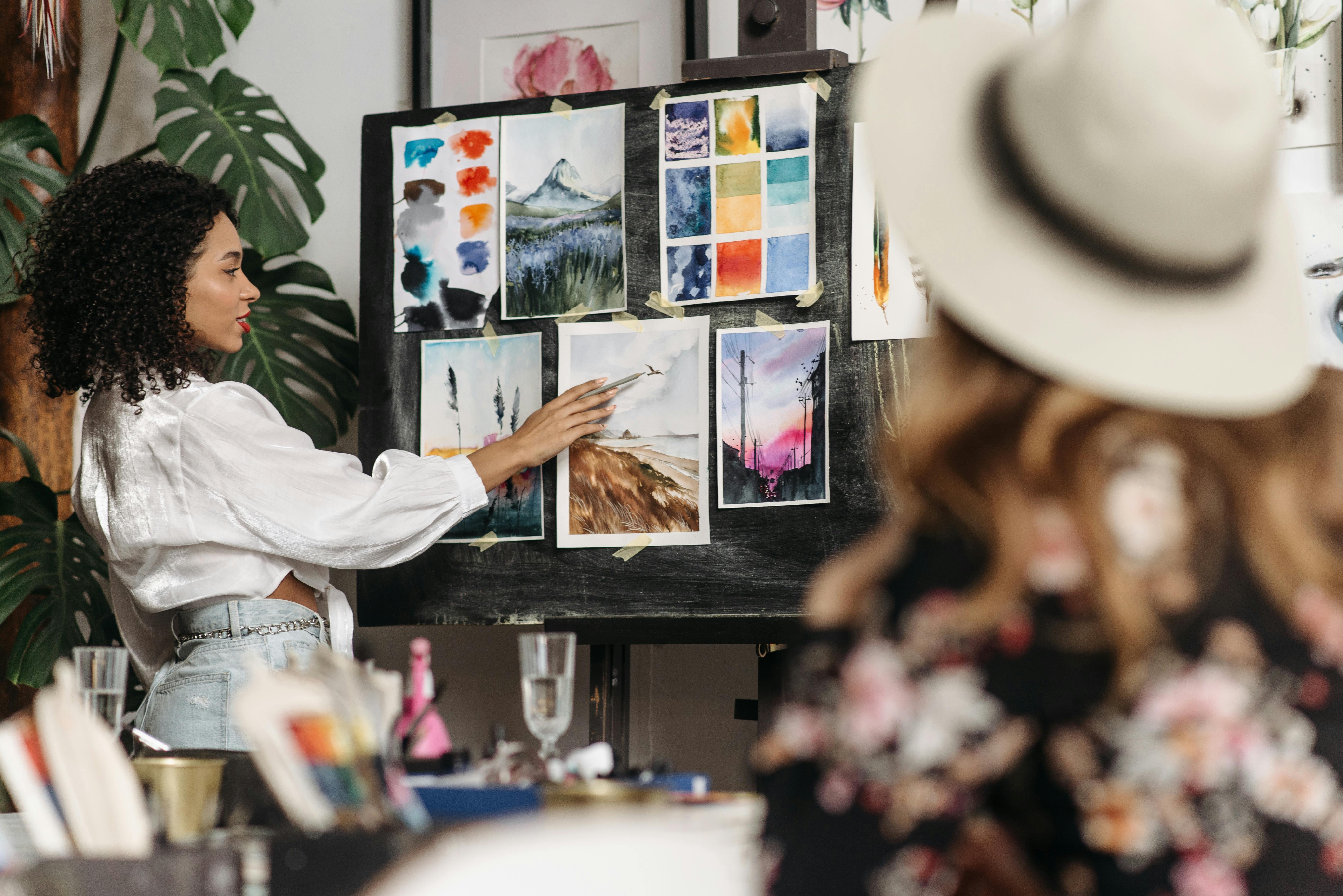 Free stock photo of adults, art, art class,
