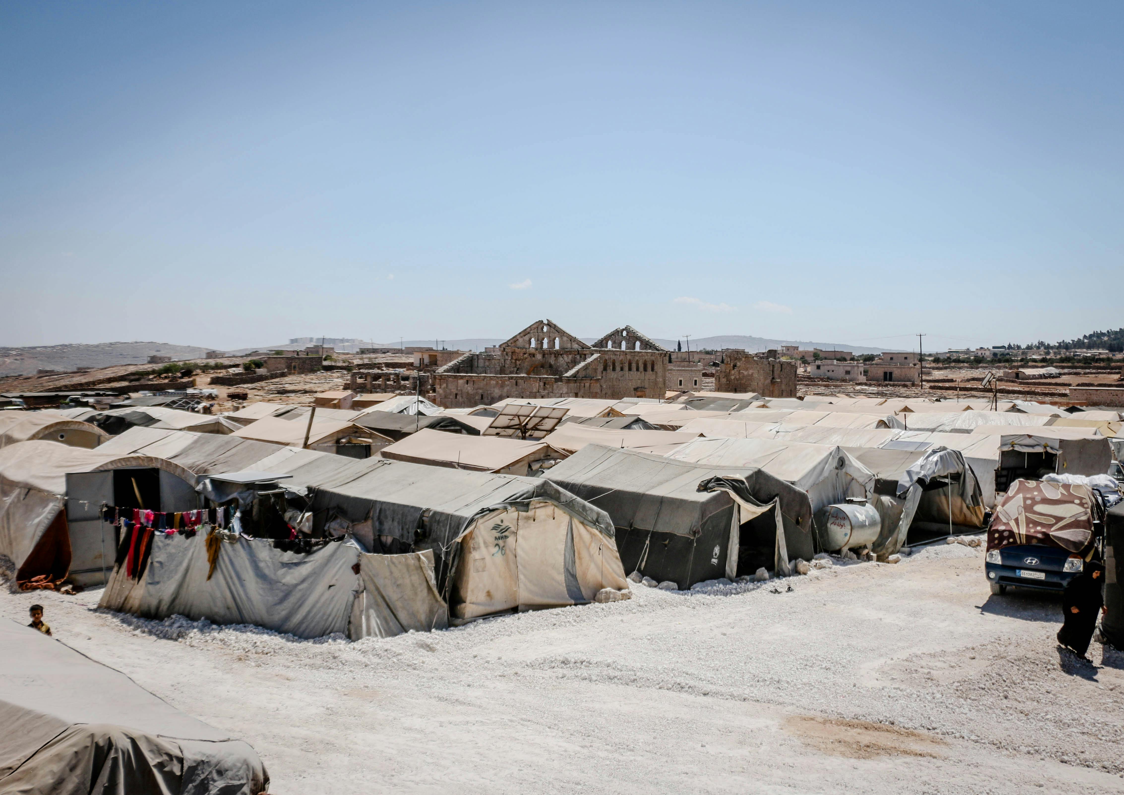 Tents in Refugee Camp in Desert