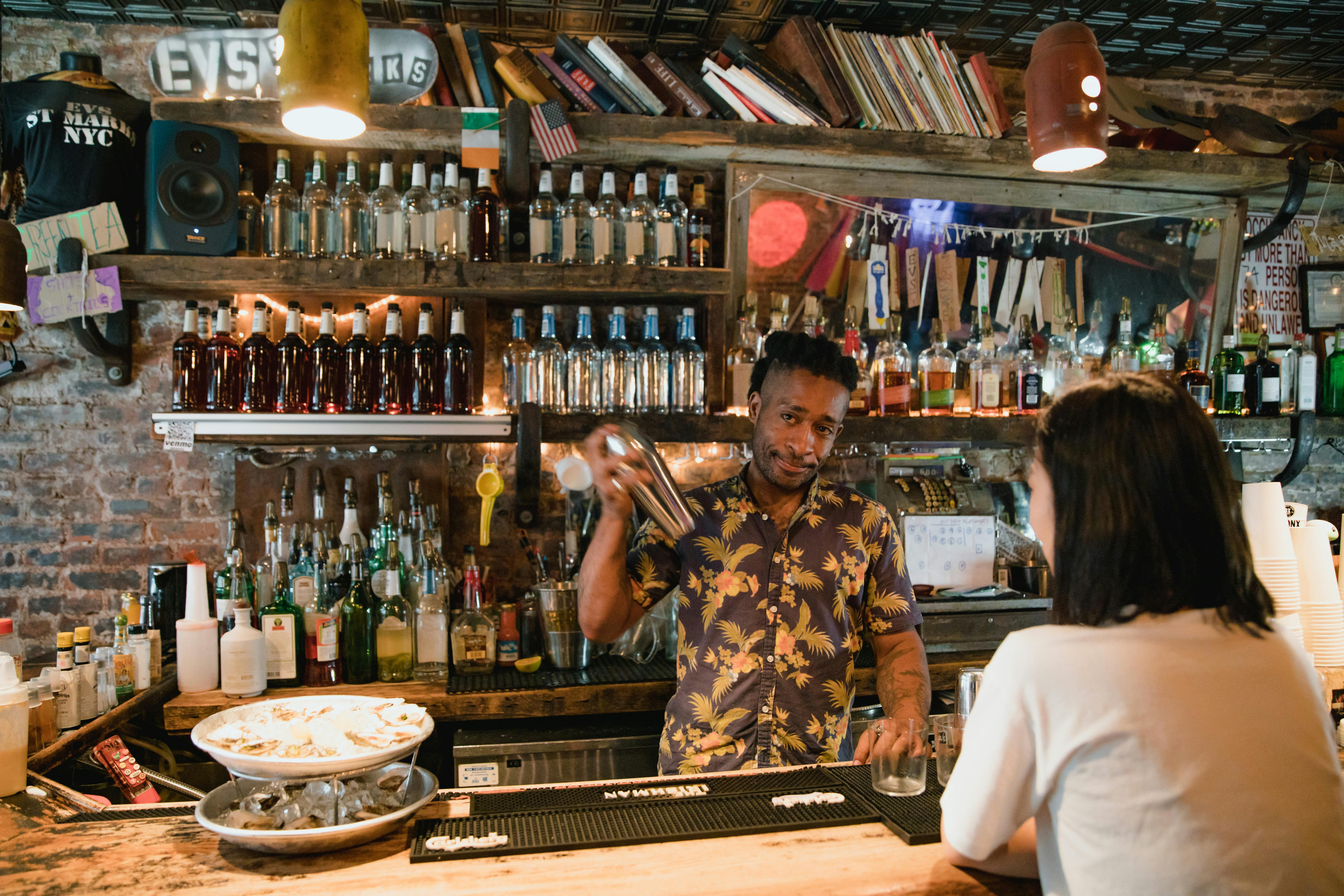 Man and Woman at Bar Counter