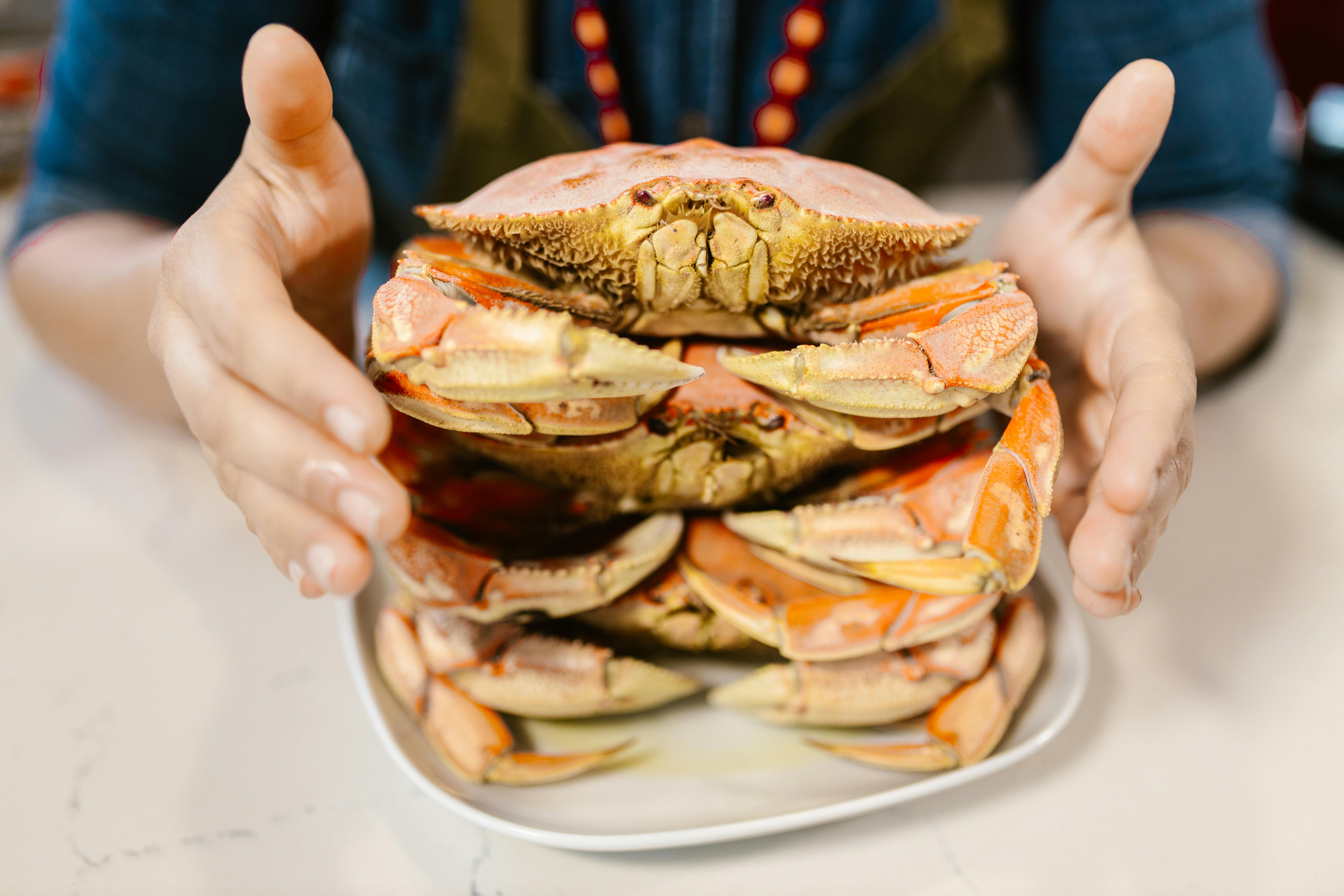 Stacked Crabs on a Plate