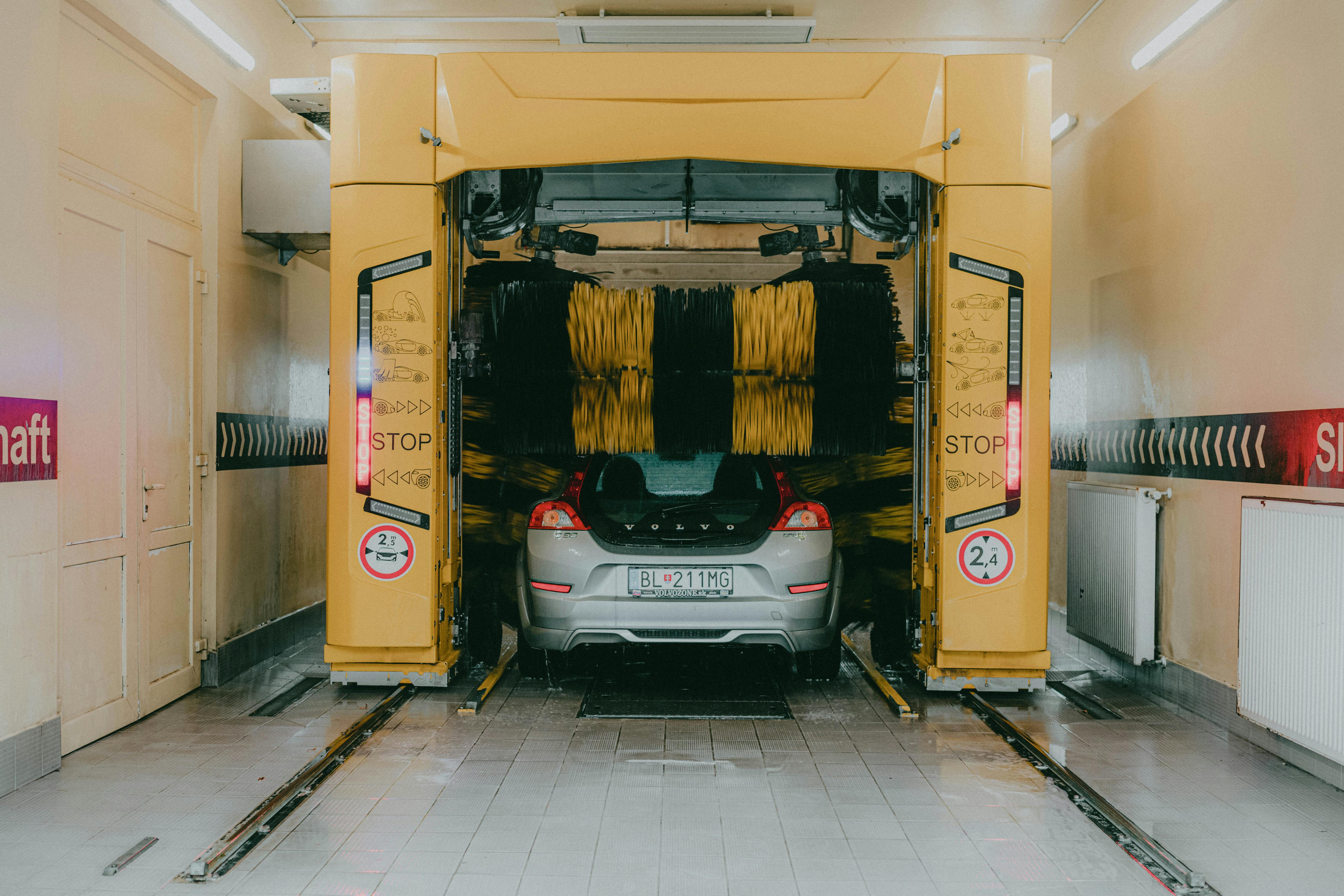 Car Being Washed in a Car Wash