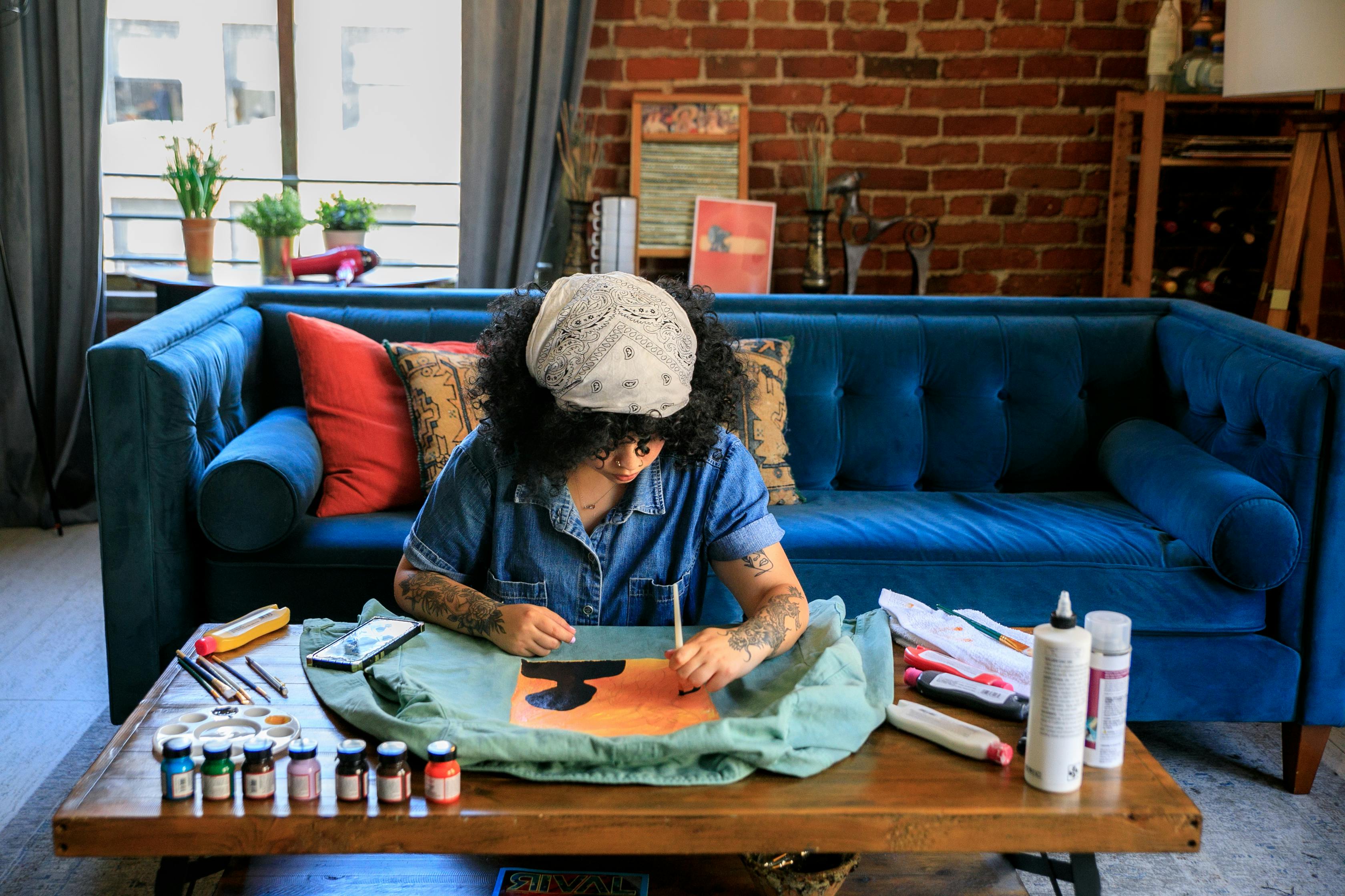 Woman Painting on Jacket