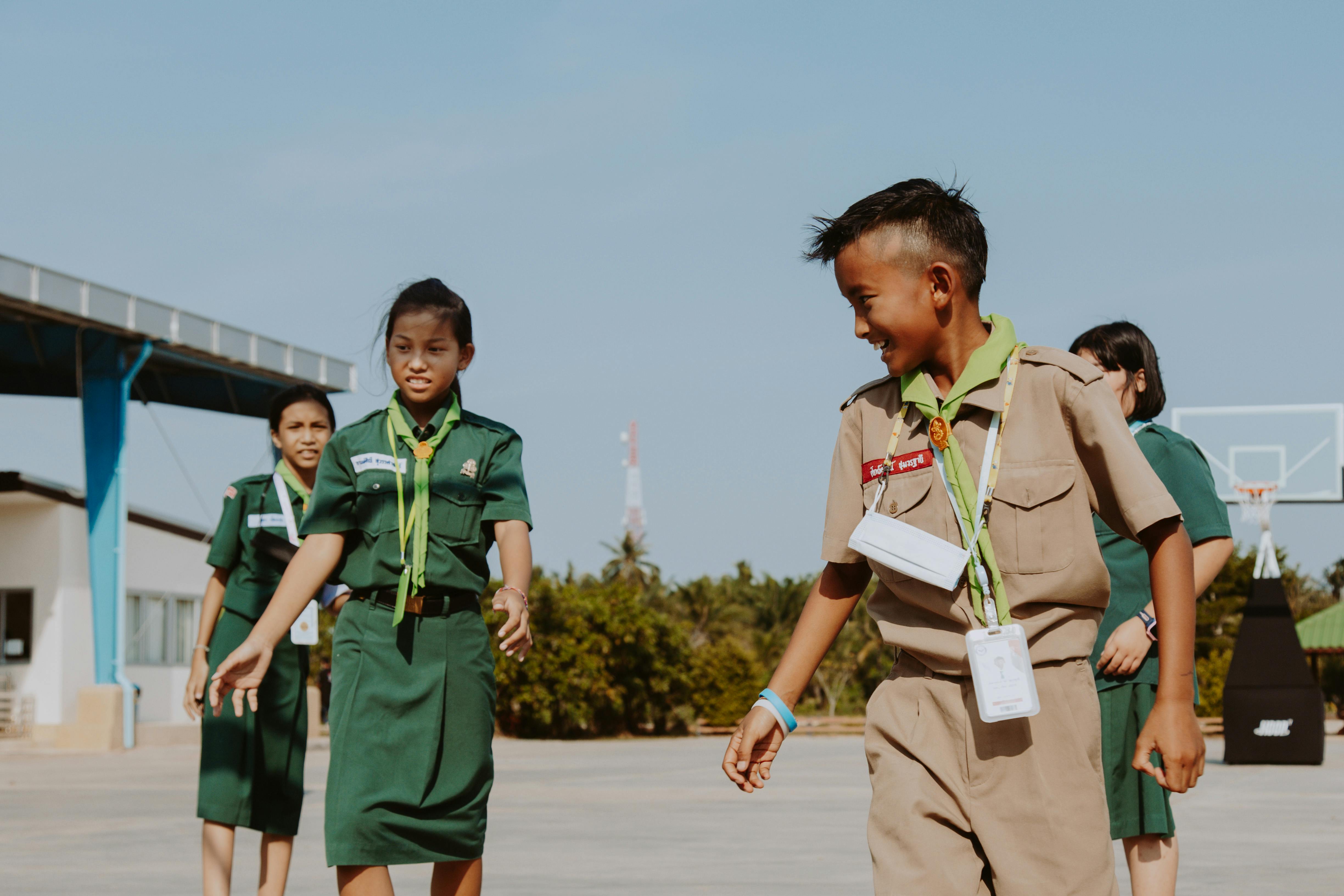 Scouts on Basketball Court