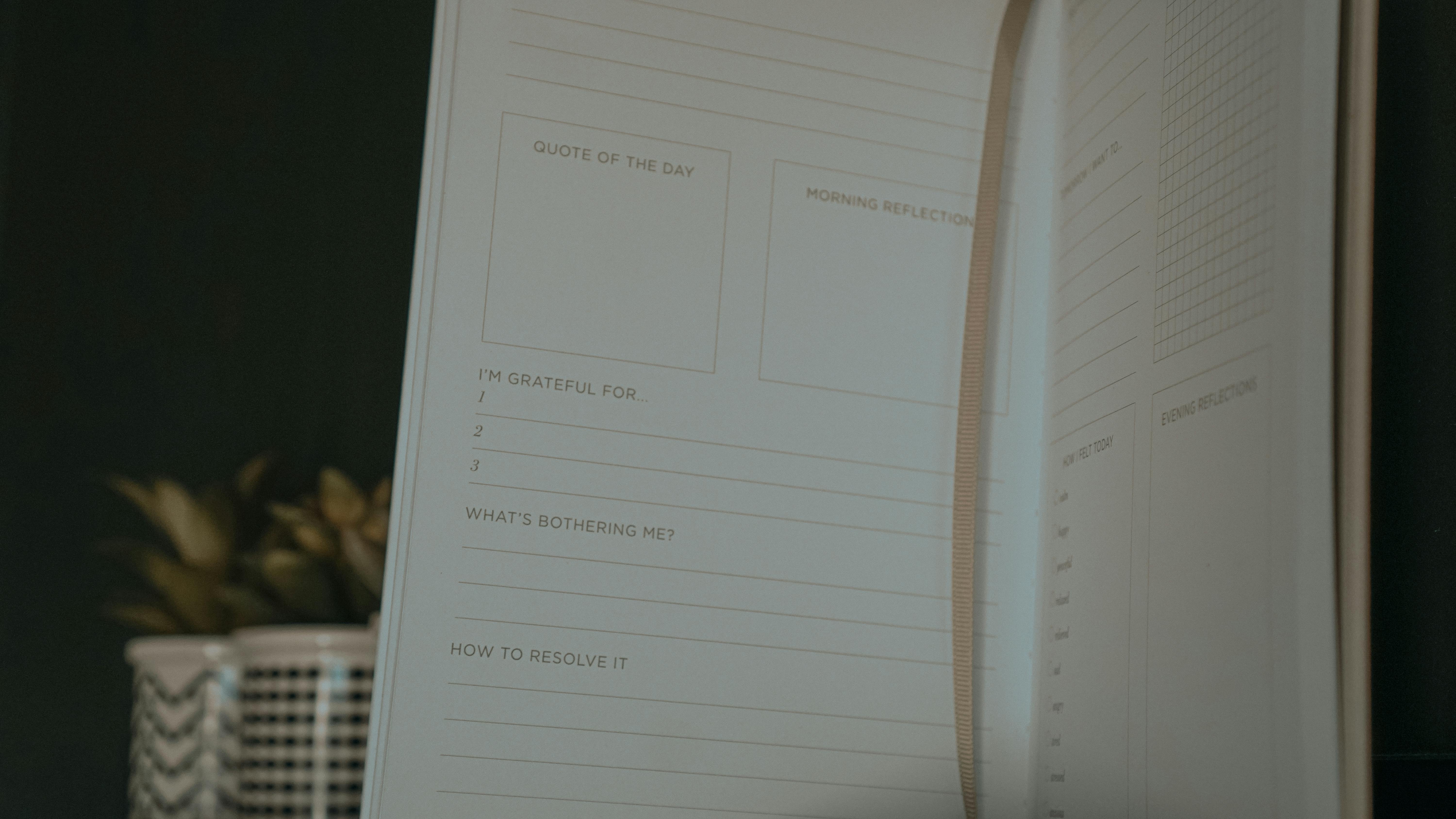 An Open Planner in Close Up View