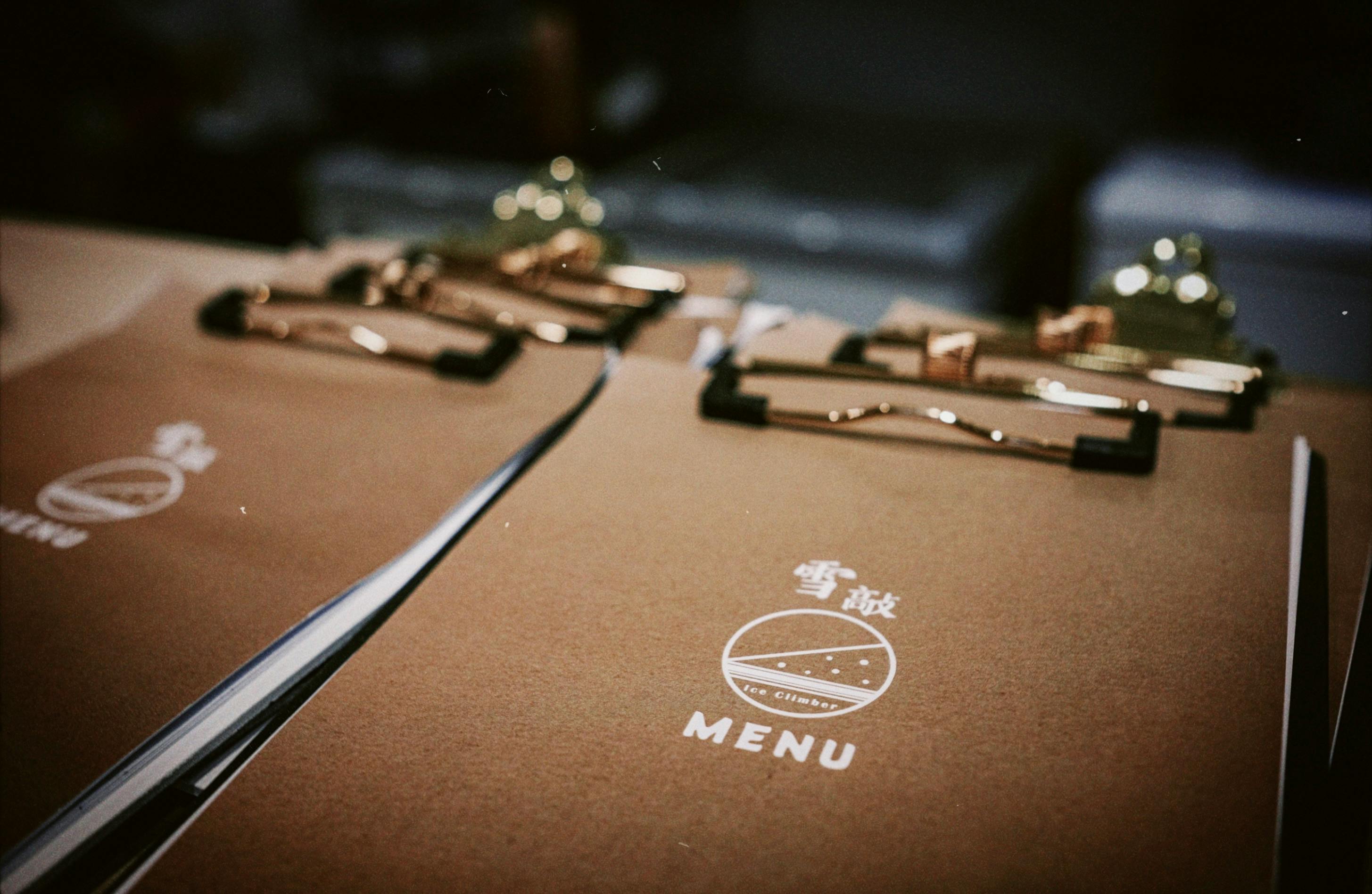 Menu on Clipboards