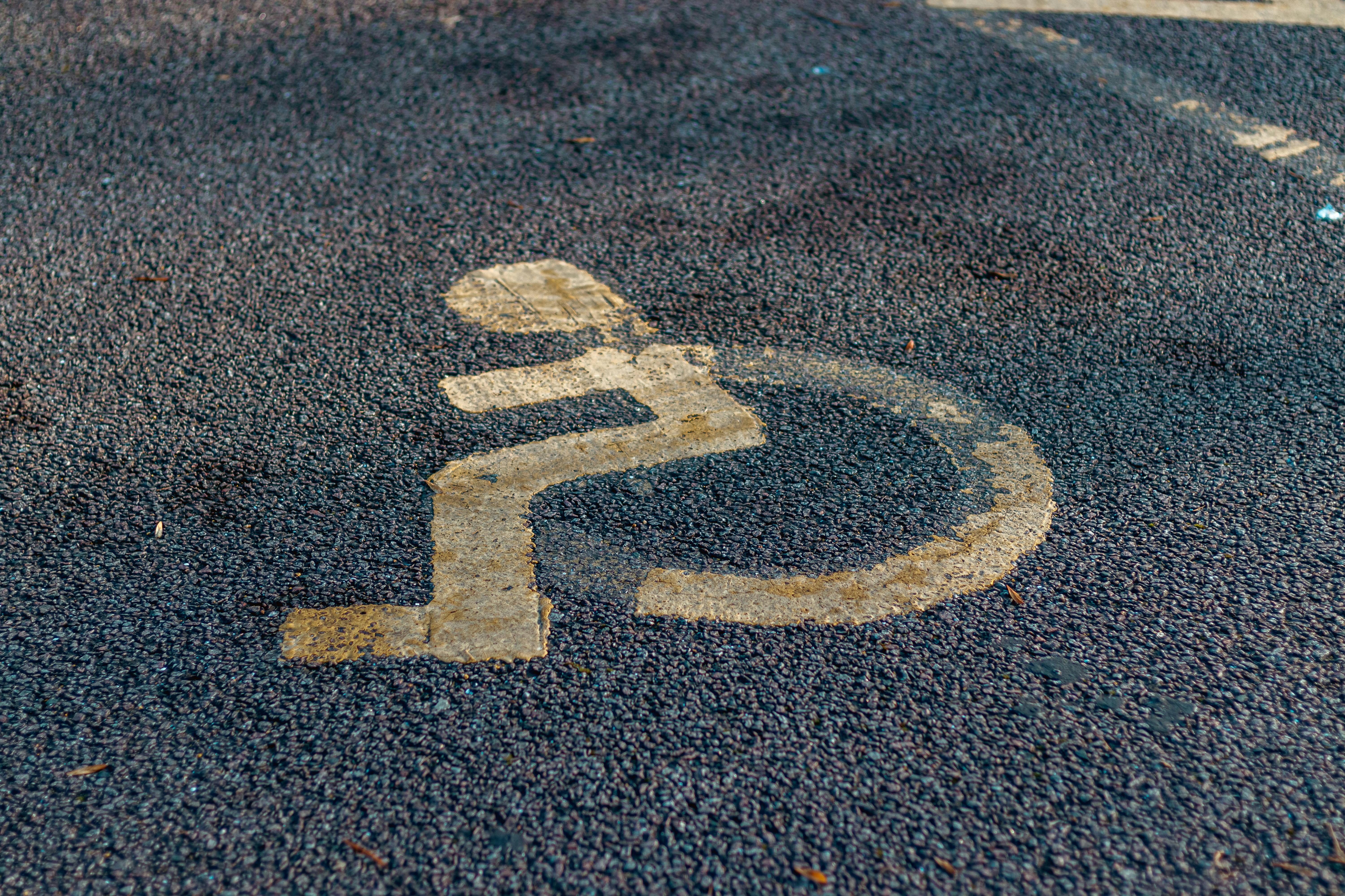 Close Up Photo of a Handicap Road Marking 