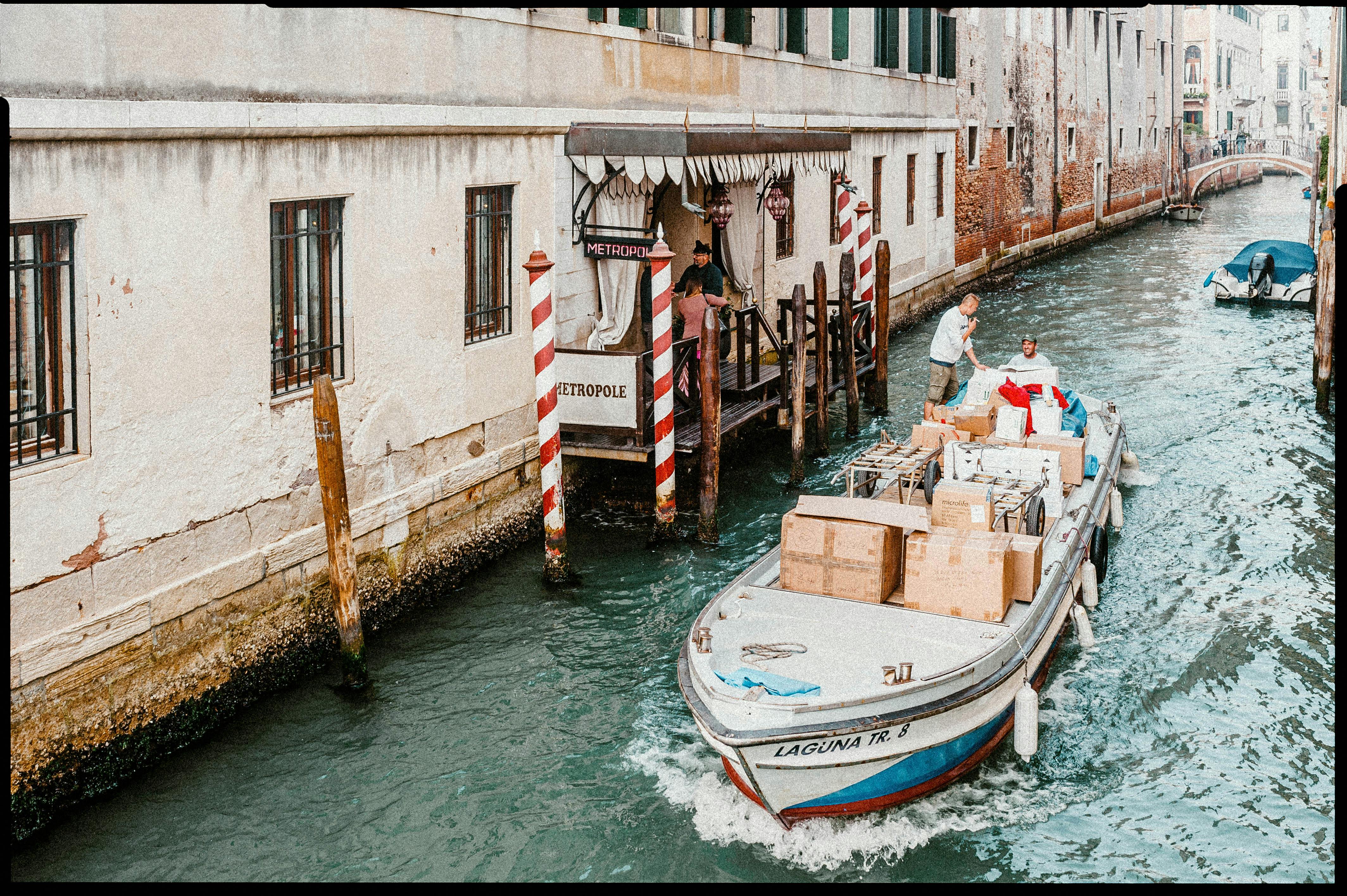 Blue and White Boat on Water