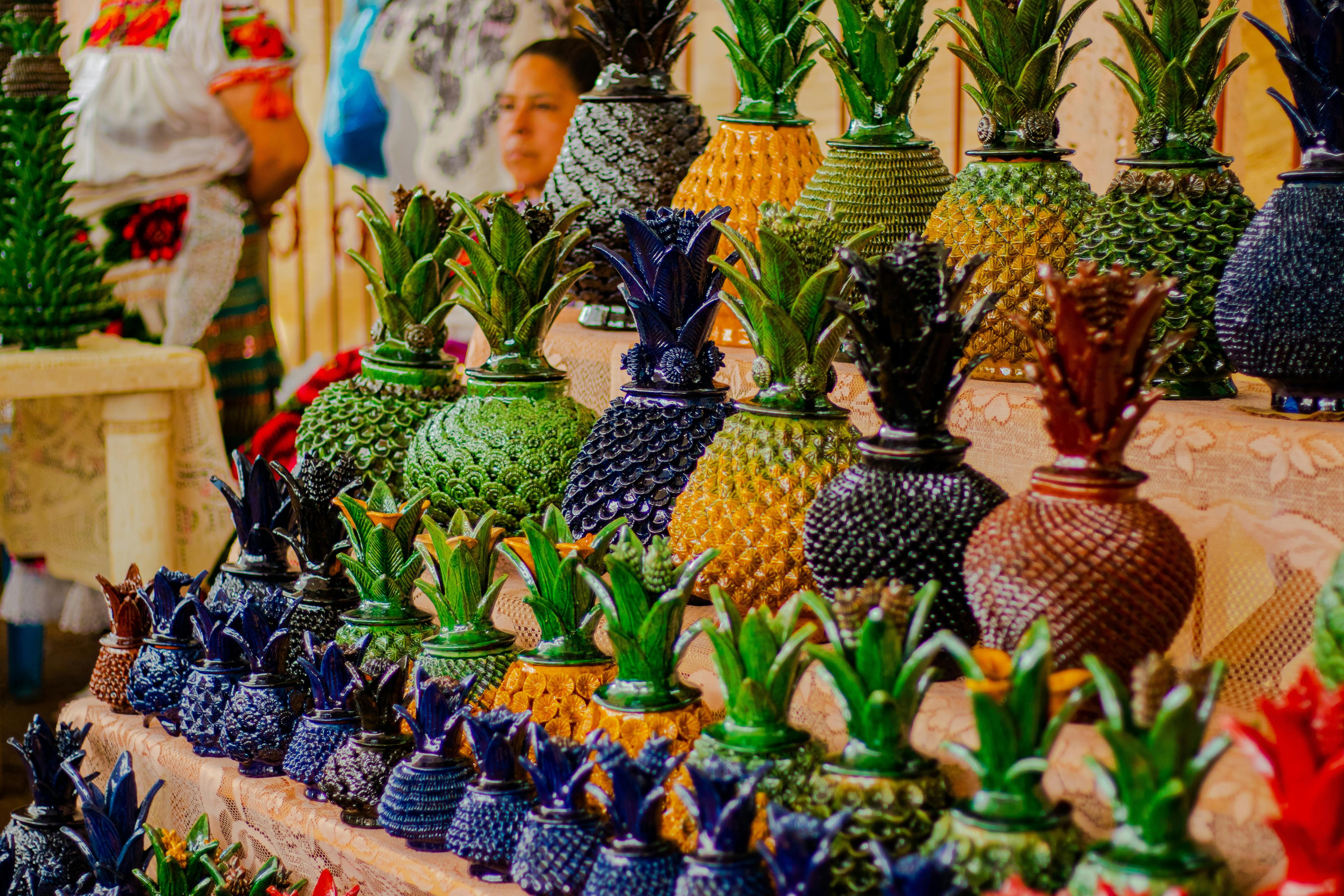 Containers with Pineapple Design Displayed on Store