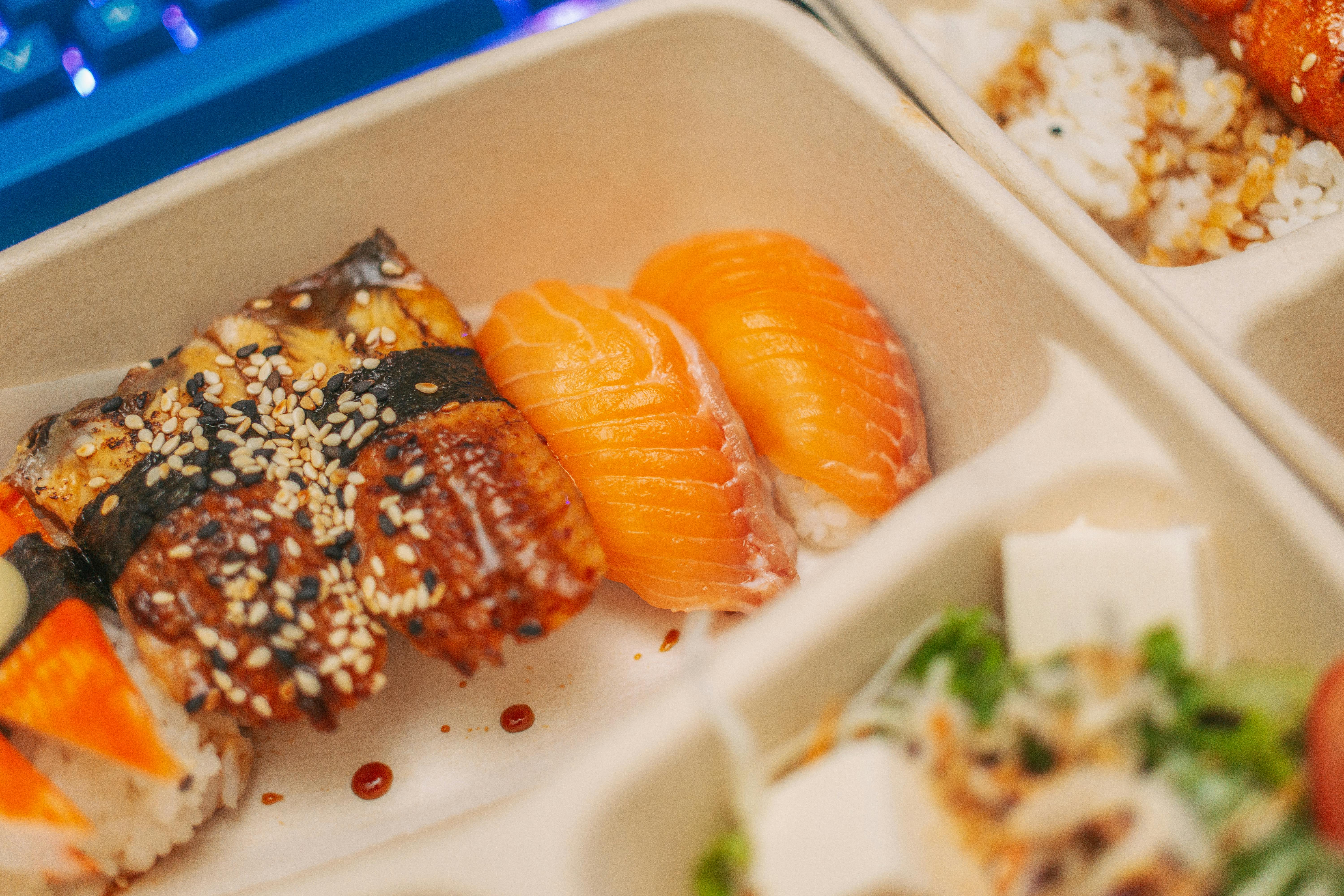 Close-Up Shot of Sushi