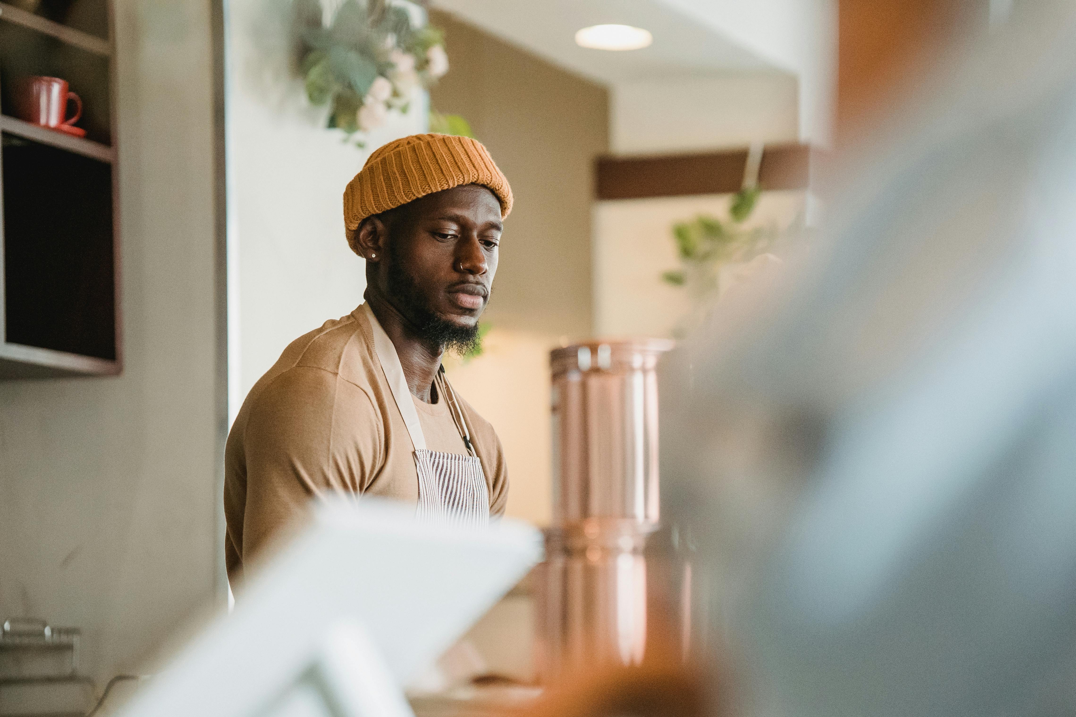 Woman Ordering Coffee in Cafe