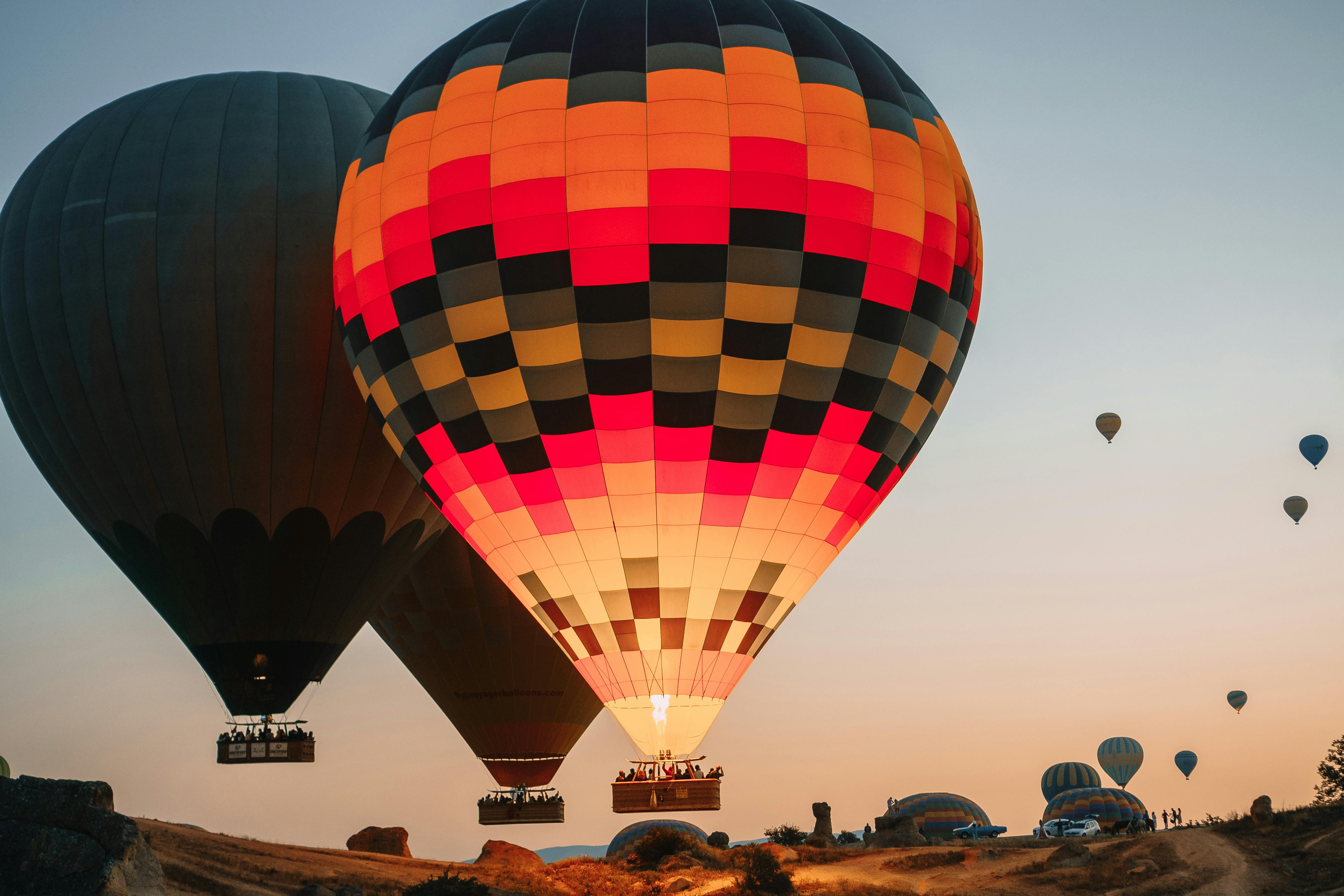 Balloons in Cappadocia at Sunrise