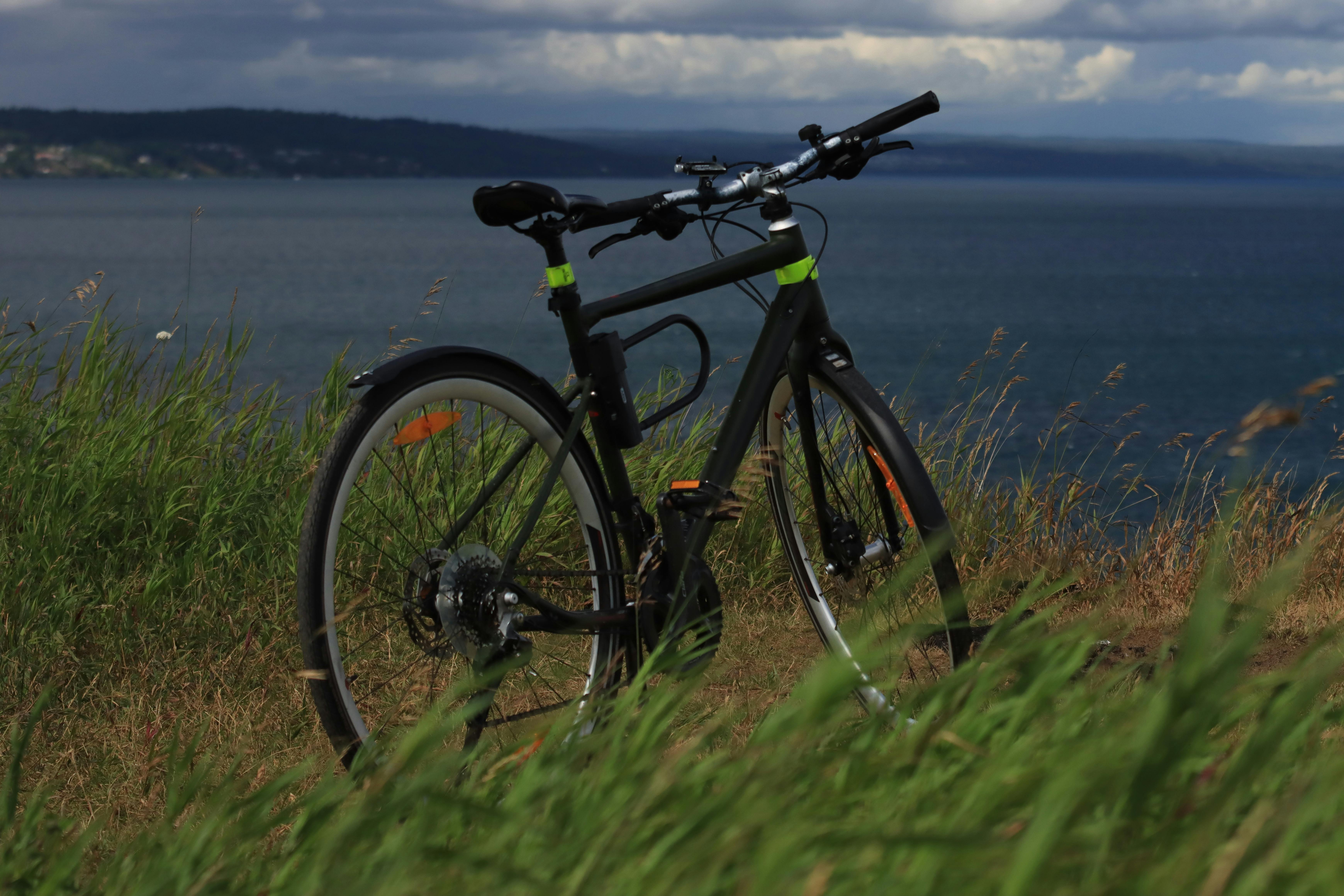 Photo of a Black Bicycle on the Grass