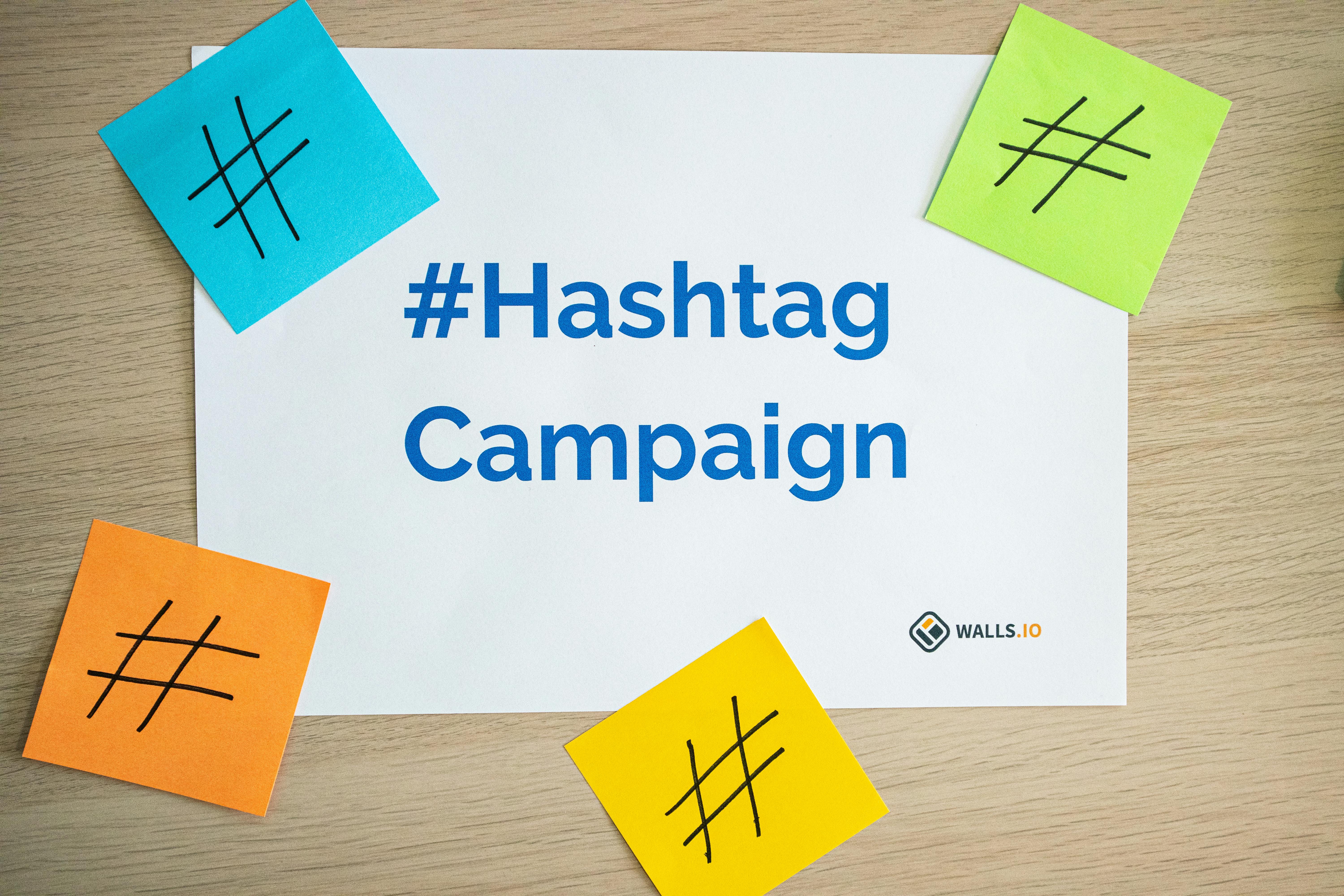 Colorful Sticky Notes with Hashtag Symbol next to Door Plaque