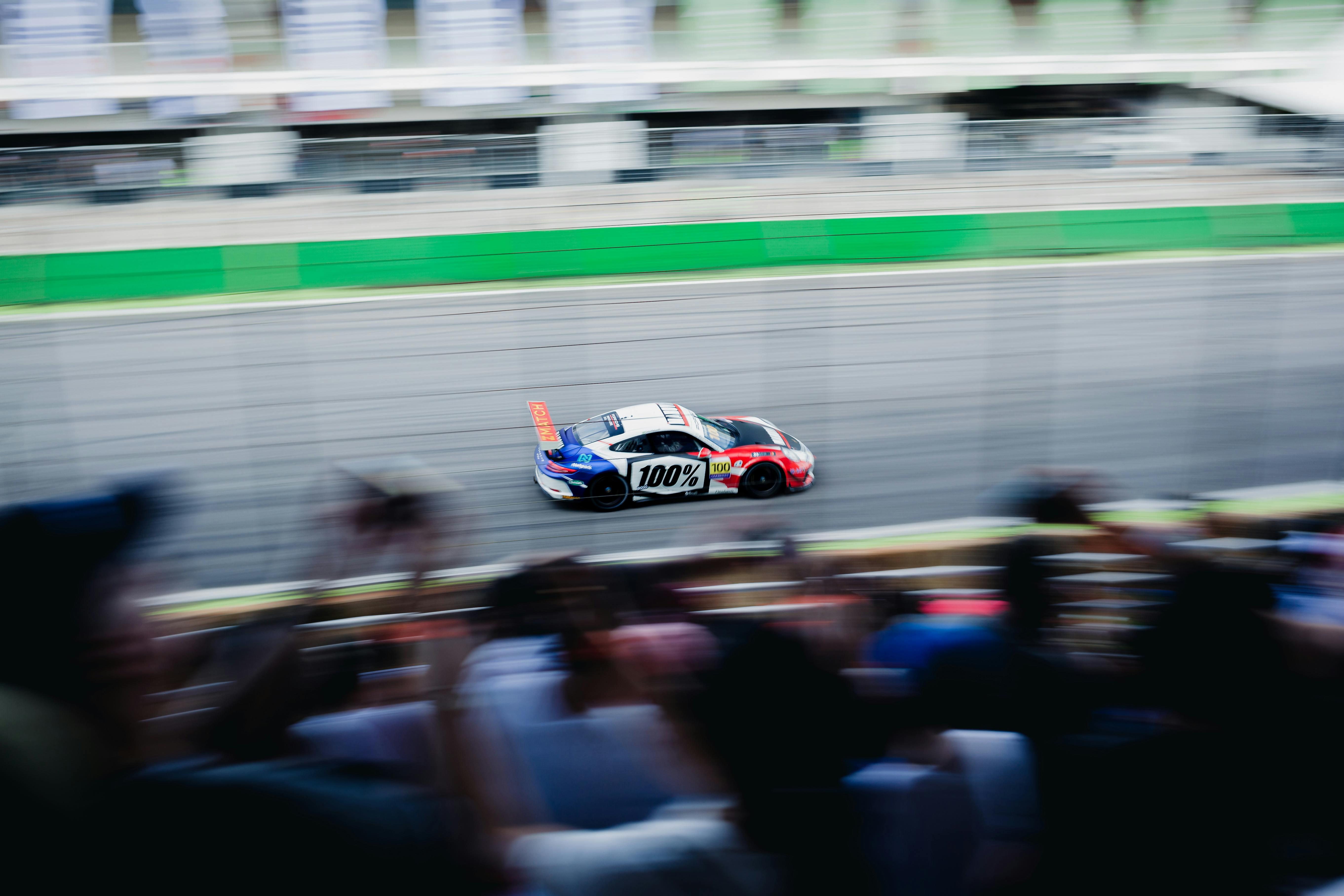 Racing Car Running on Track