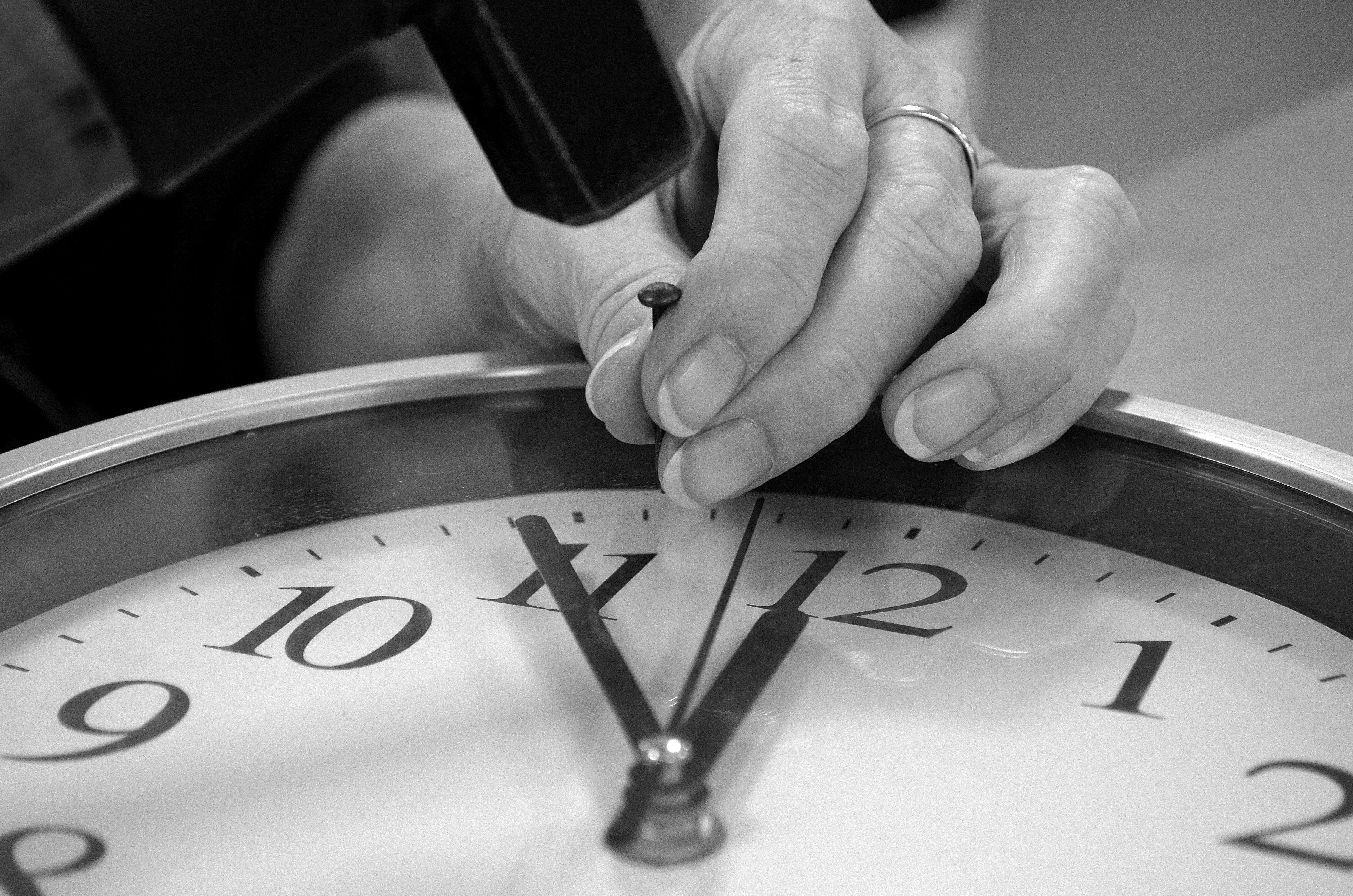 Analog Clock in Black and White