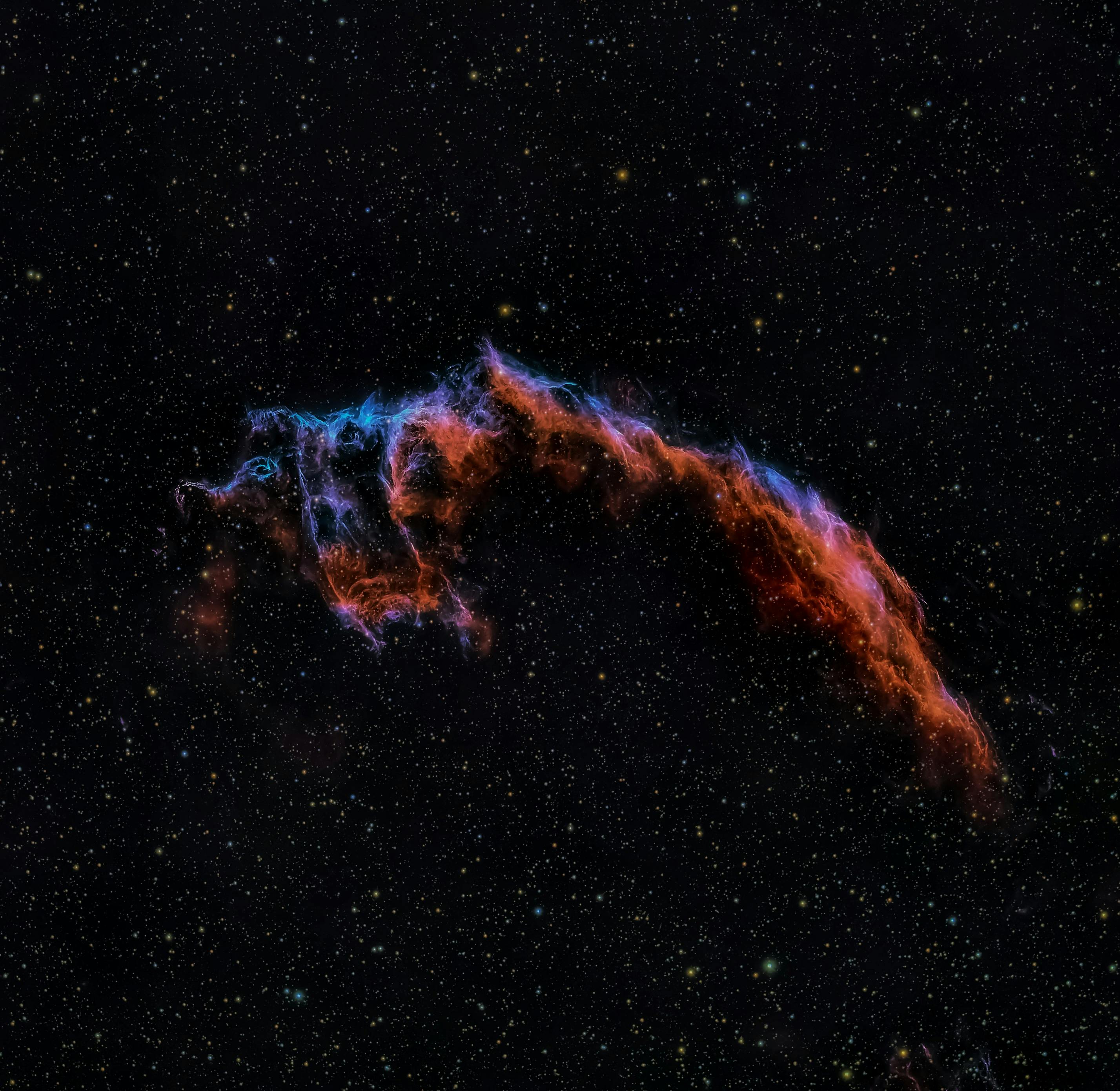 Eastern Veil Nebula in Cygnus Constellation