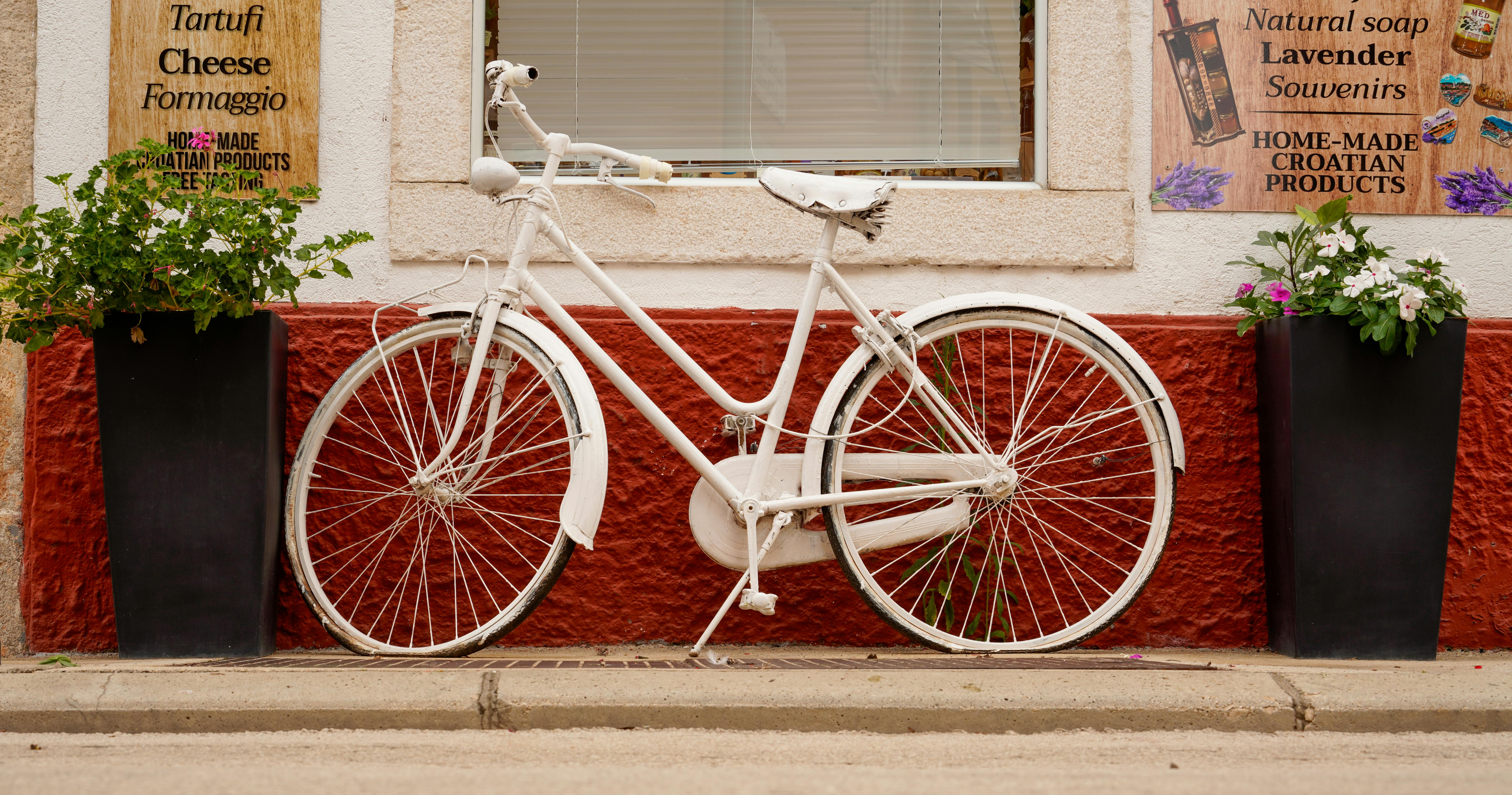 White Bicycle on a Street