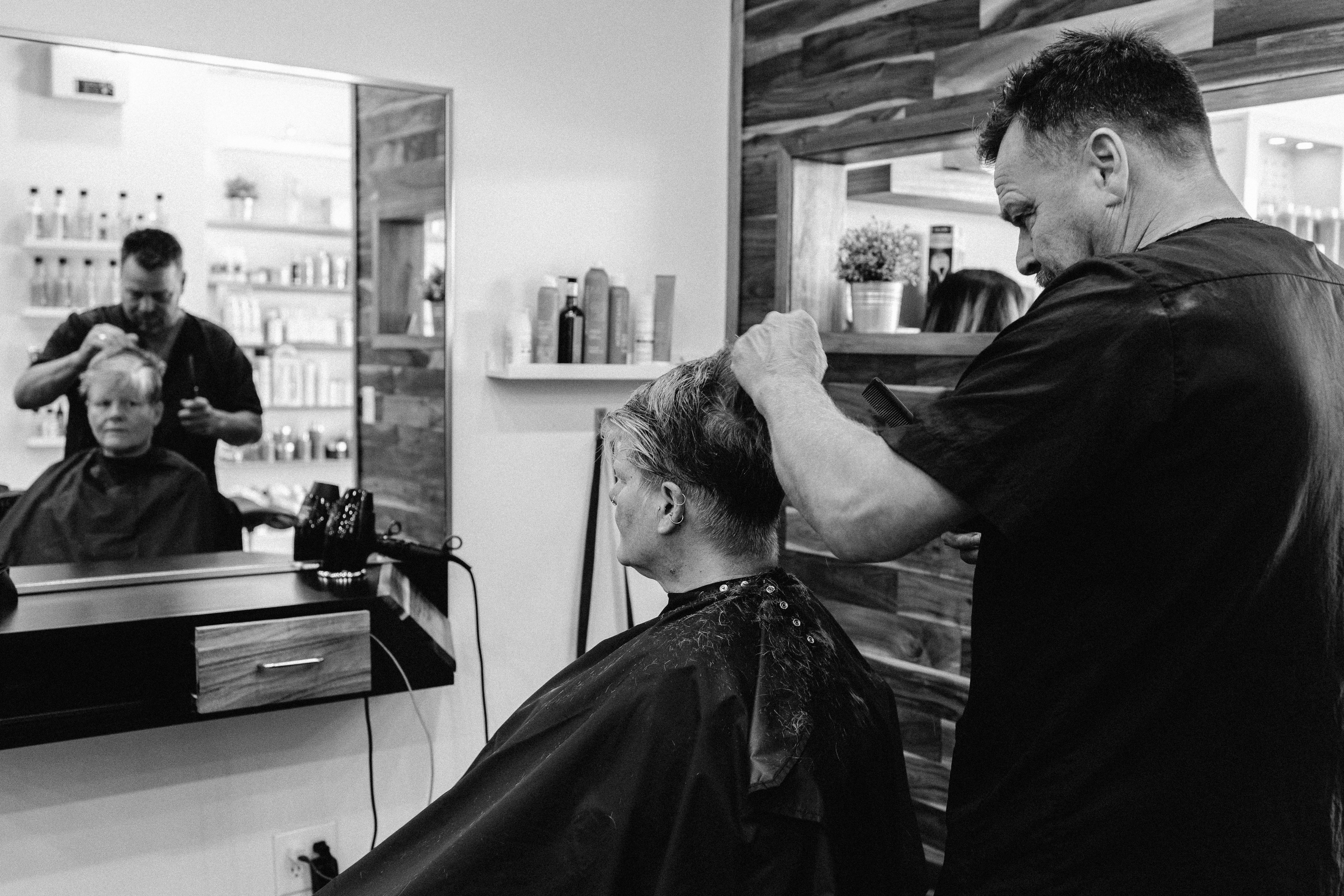 A Woman in a Hair Salon