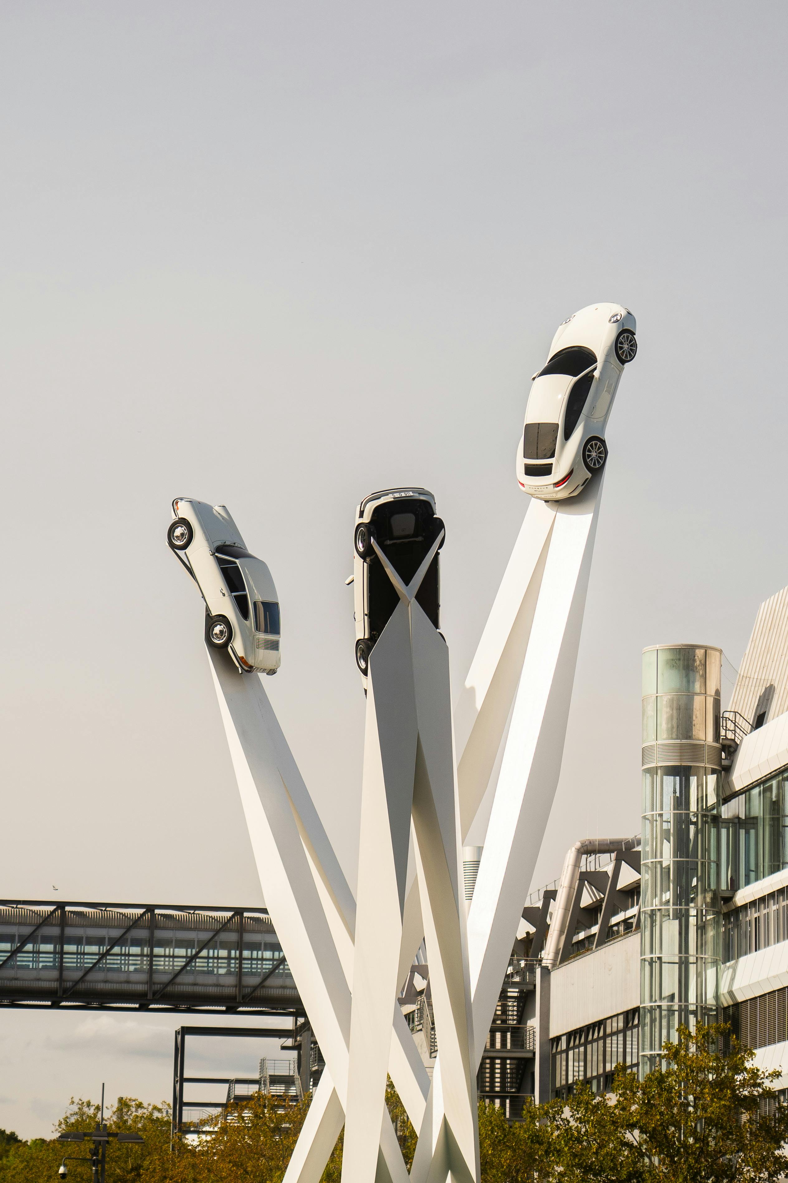 Monument at Porsche Museum in Stuttgart