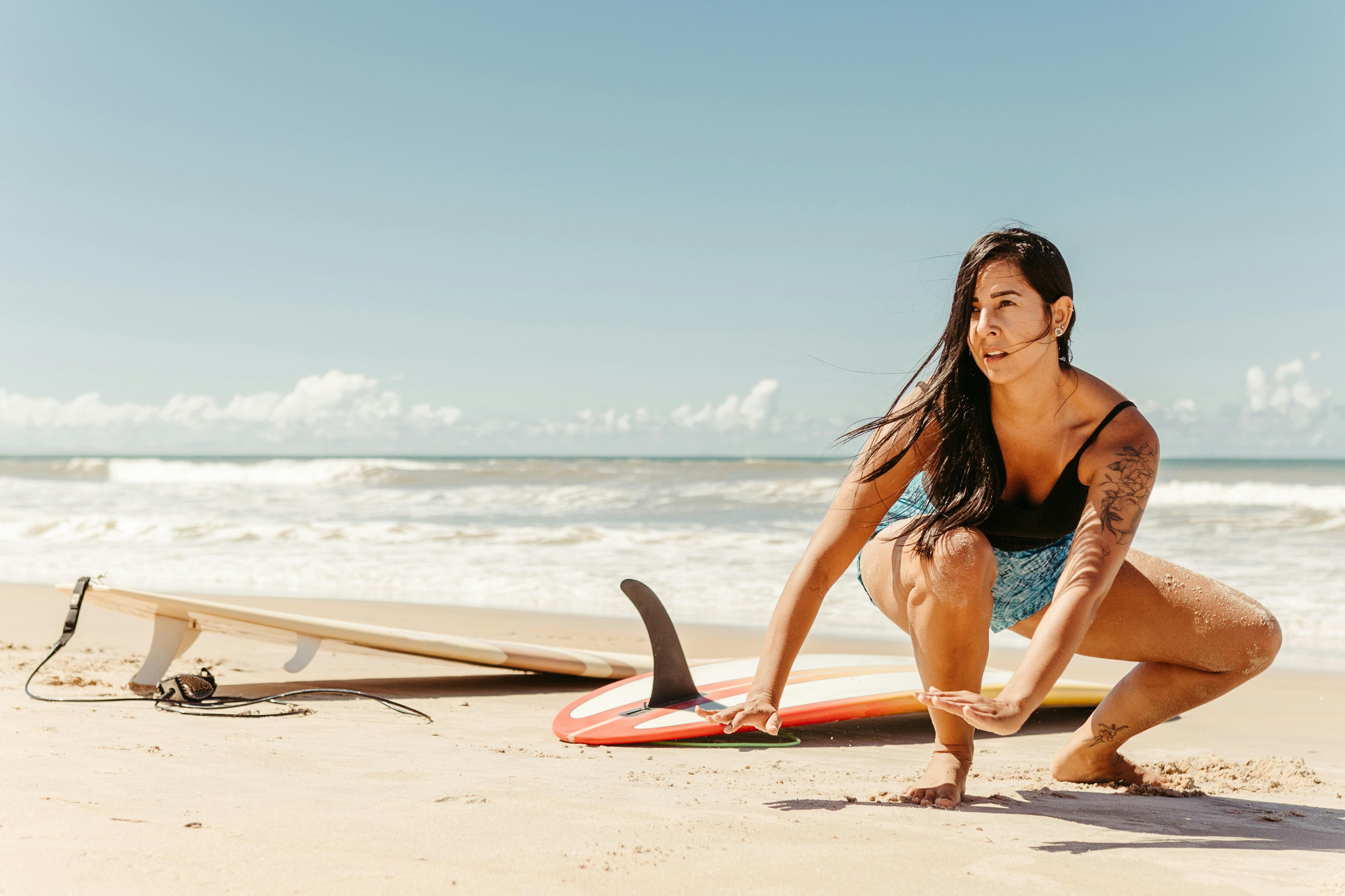 Woman on a deserted beach