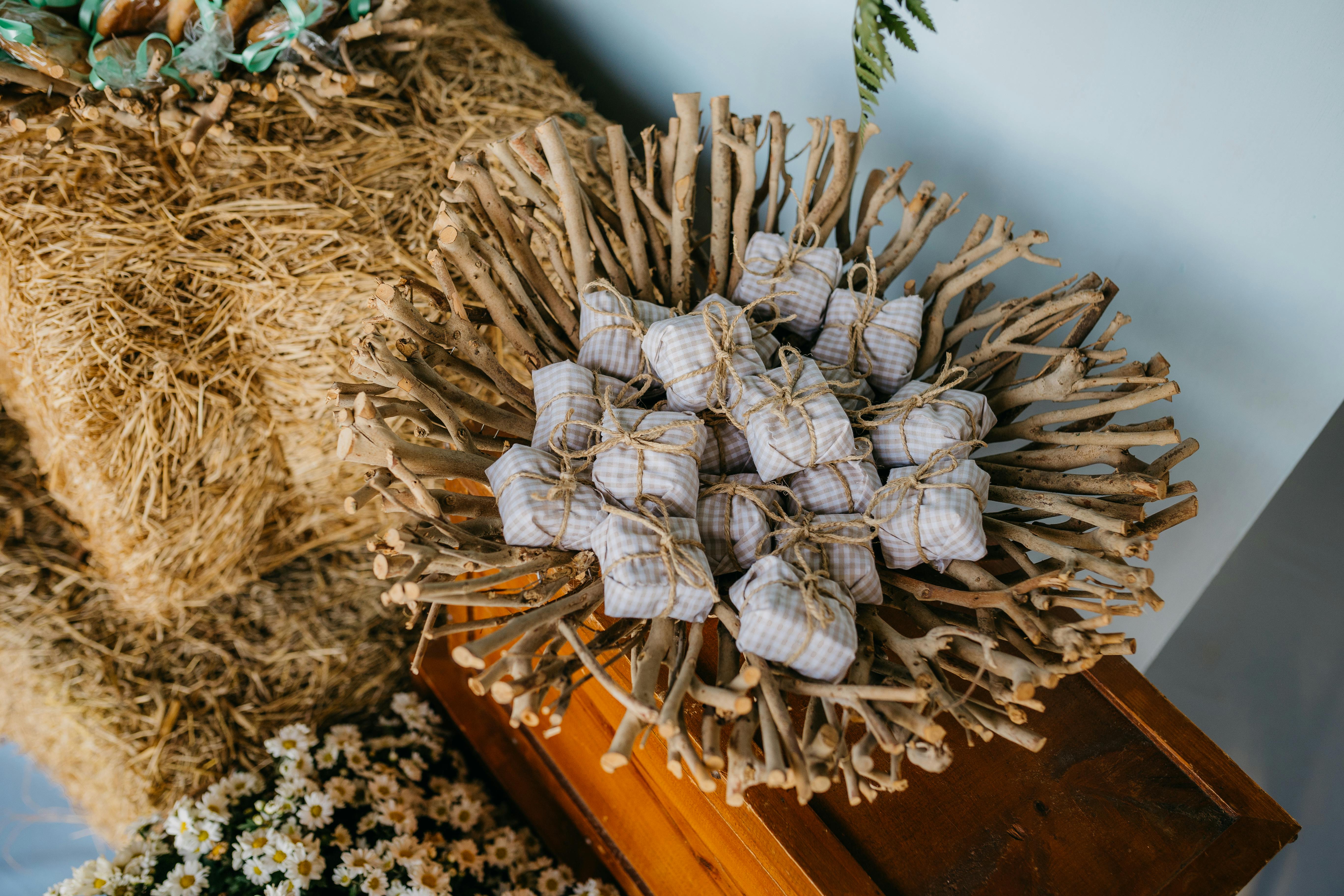 Small Packets in a Bowl Made of Sticks