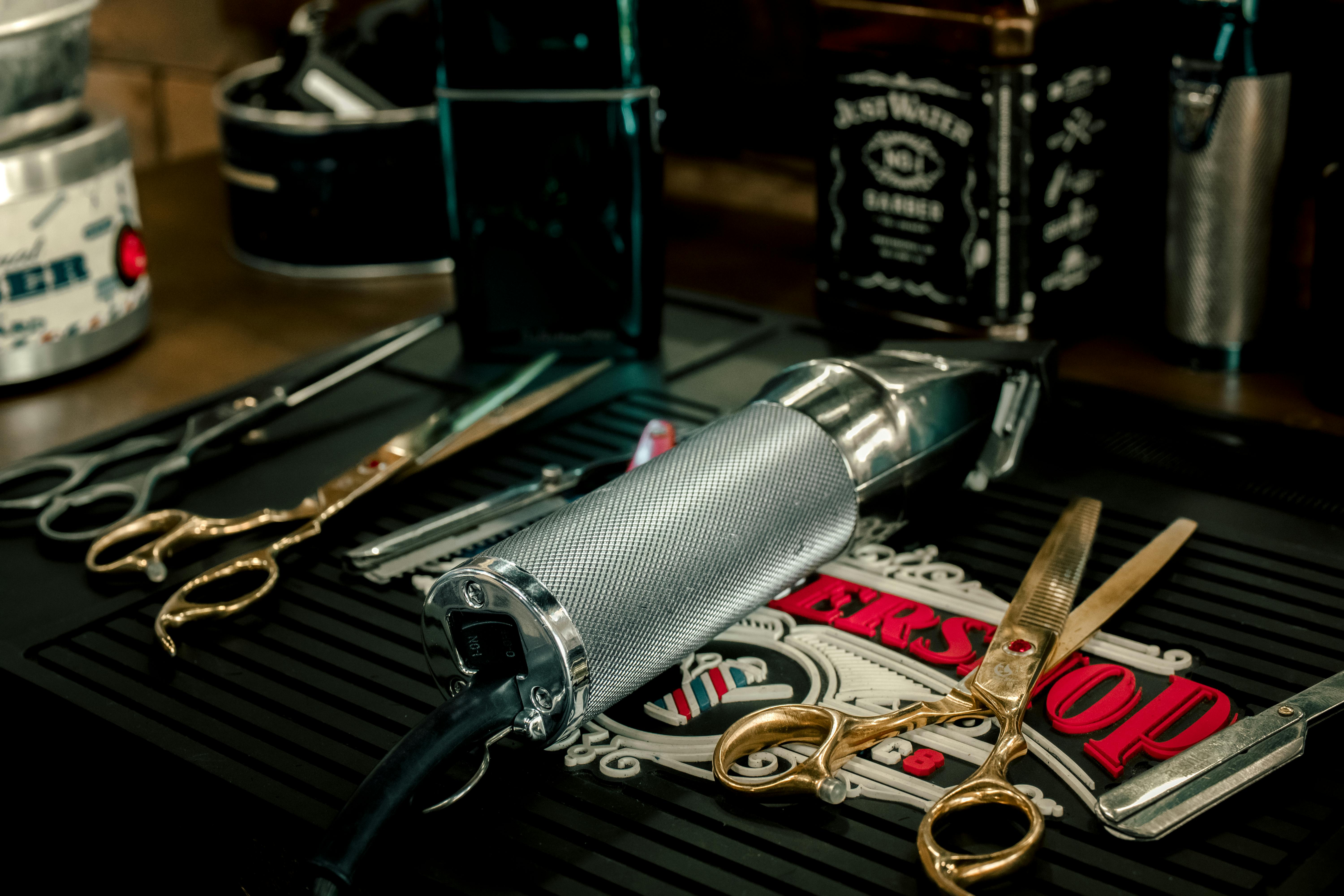 Scissors and Razors in a Barber Shop