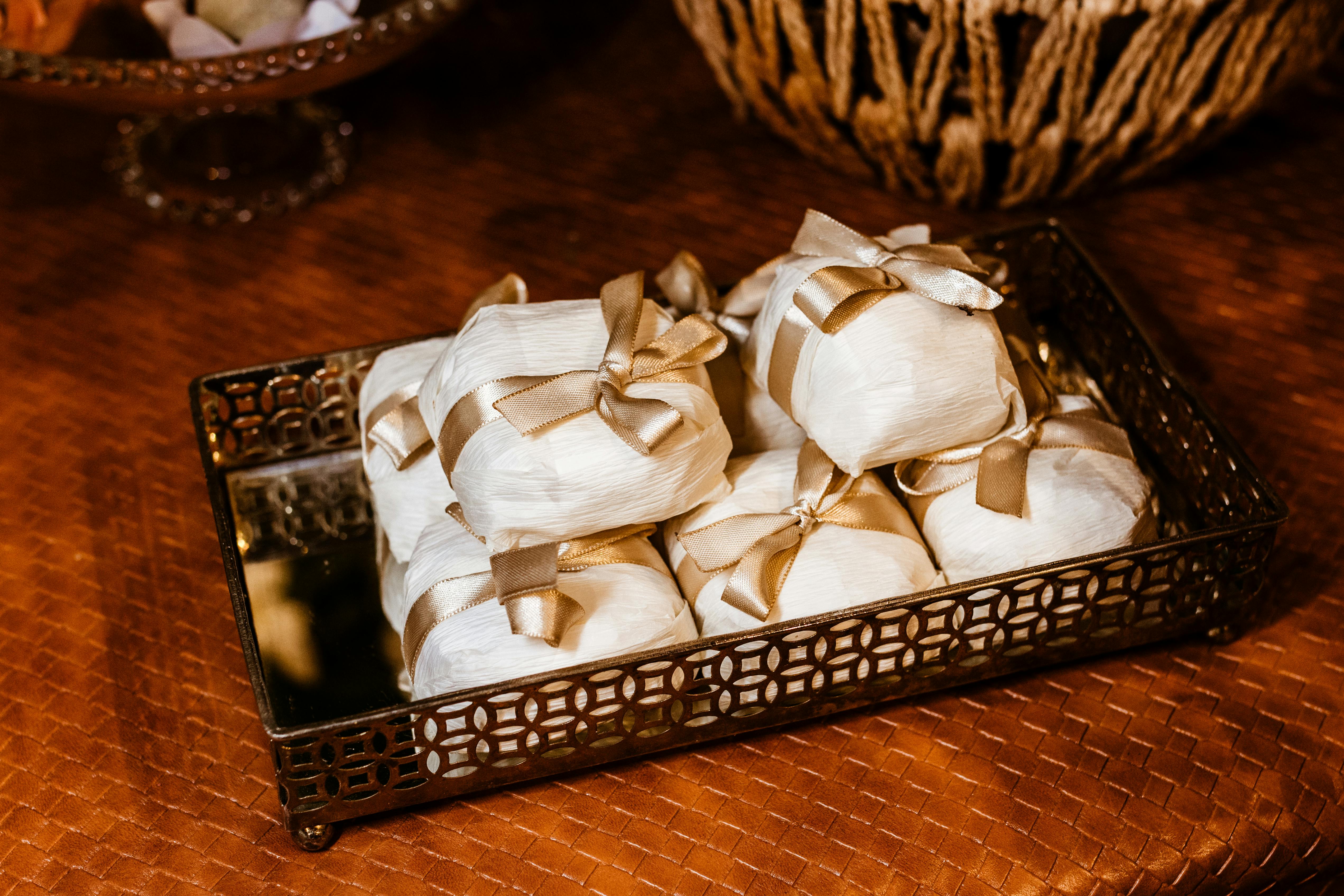 Wrapped Gifts on a Tray