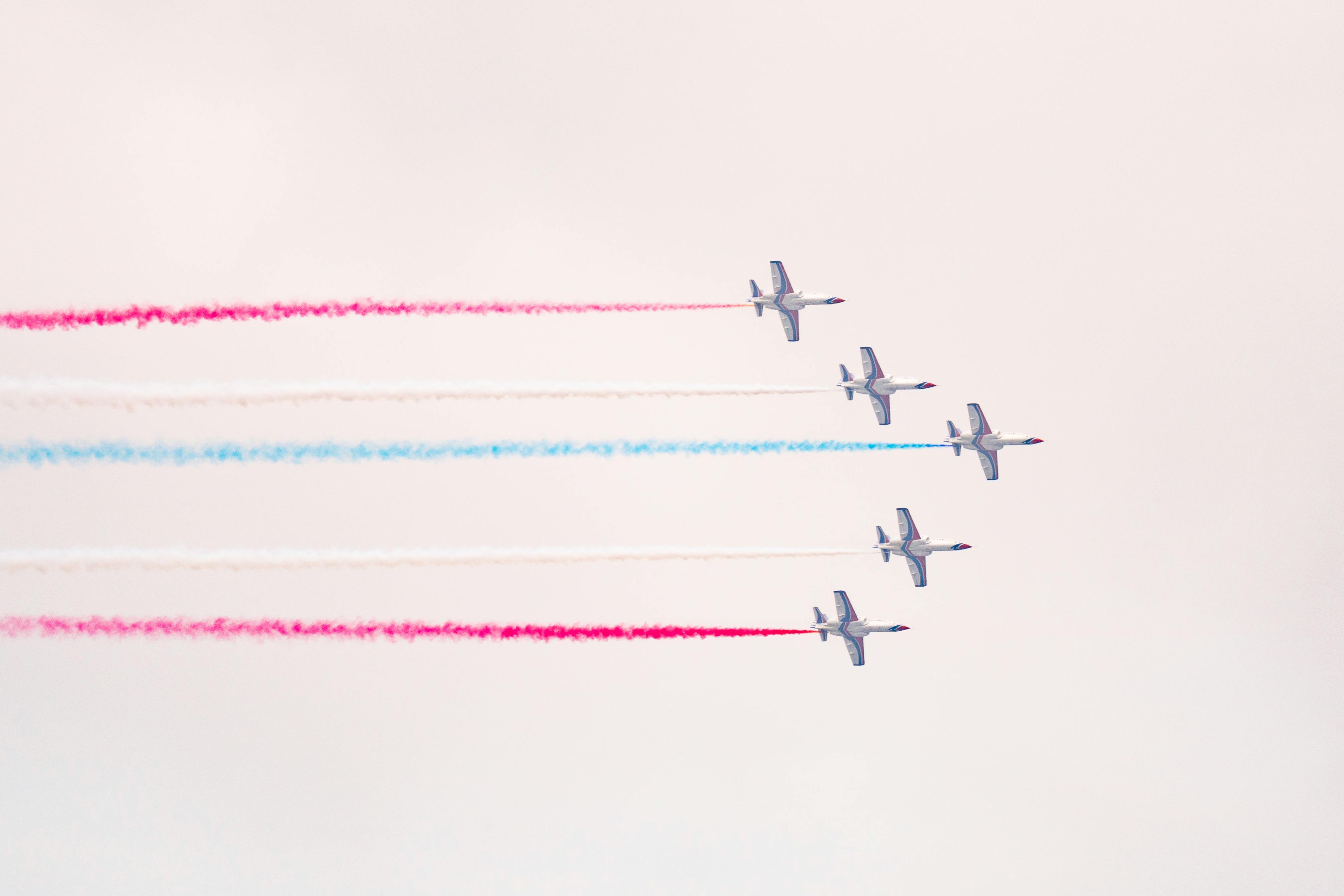 Military Airplanes Flying in Airshow