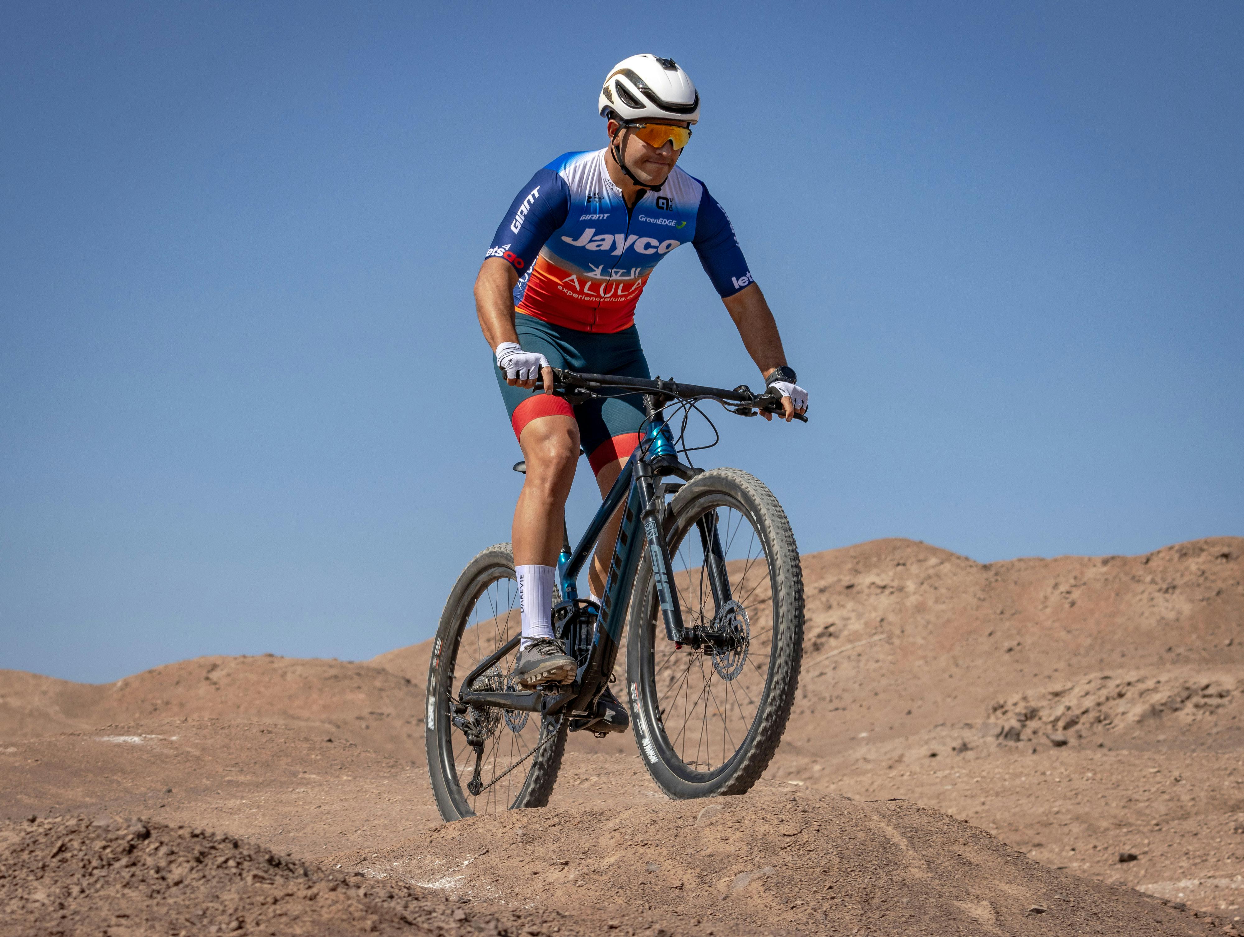 Man Riding Mountain Bike