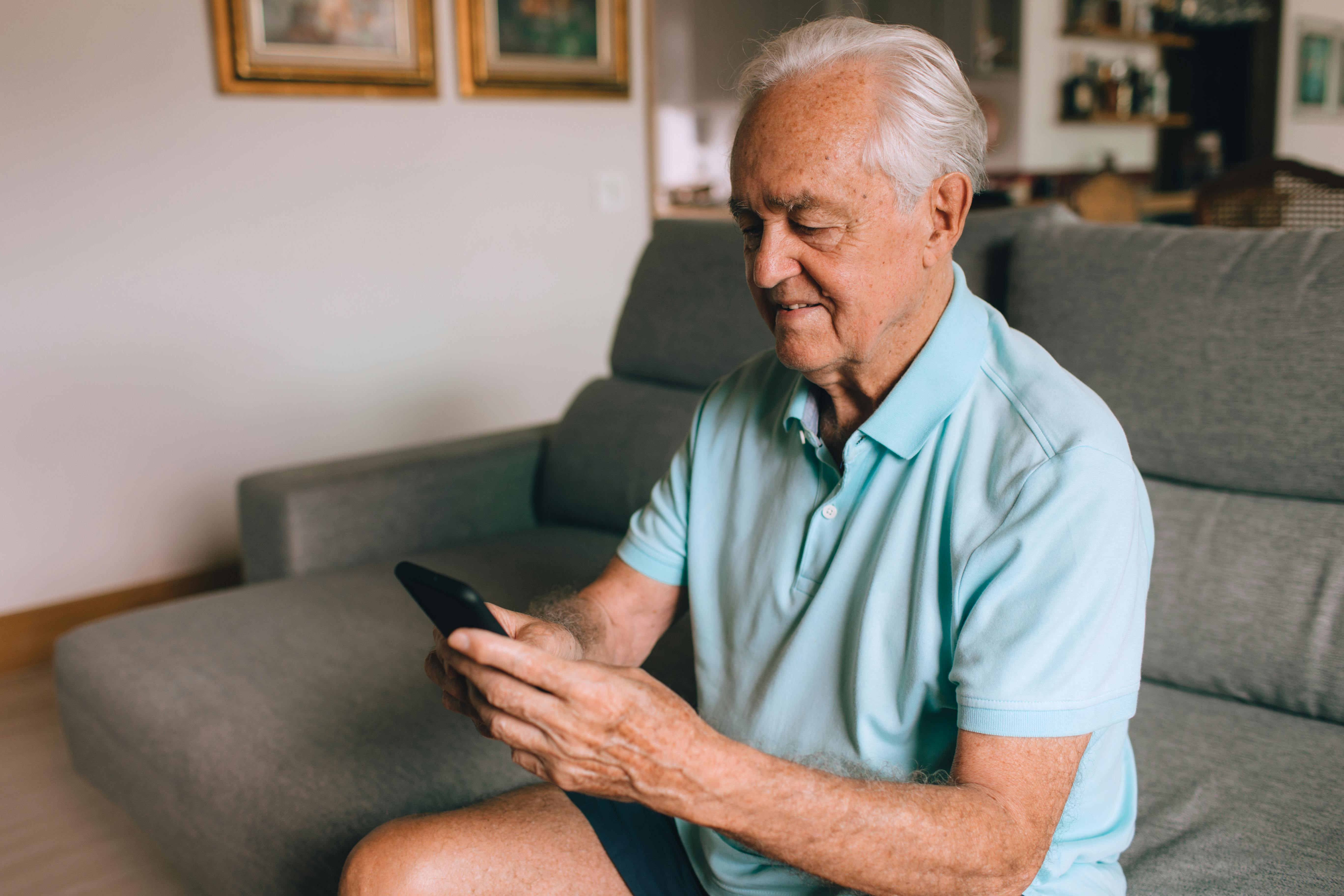 An Elderly Man with a Smartphone