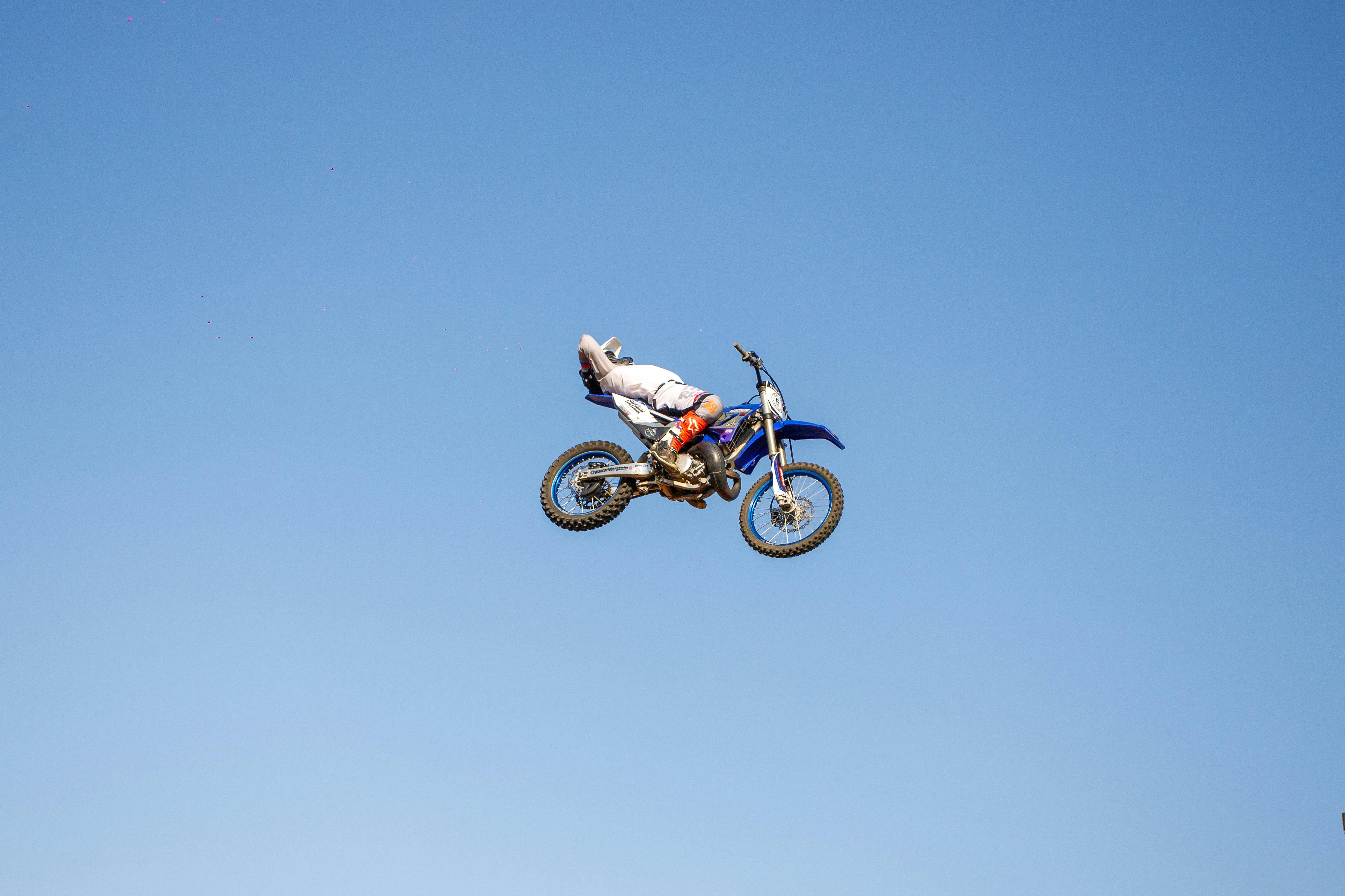 Man Doing Stunt on Motorbike