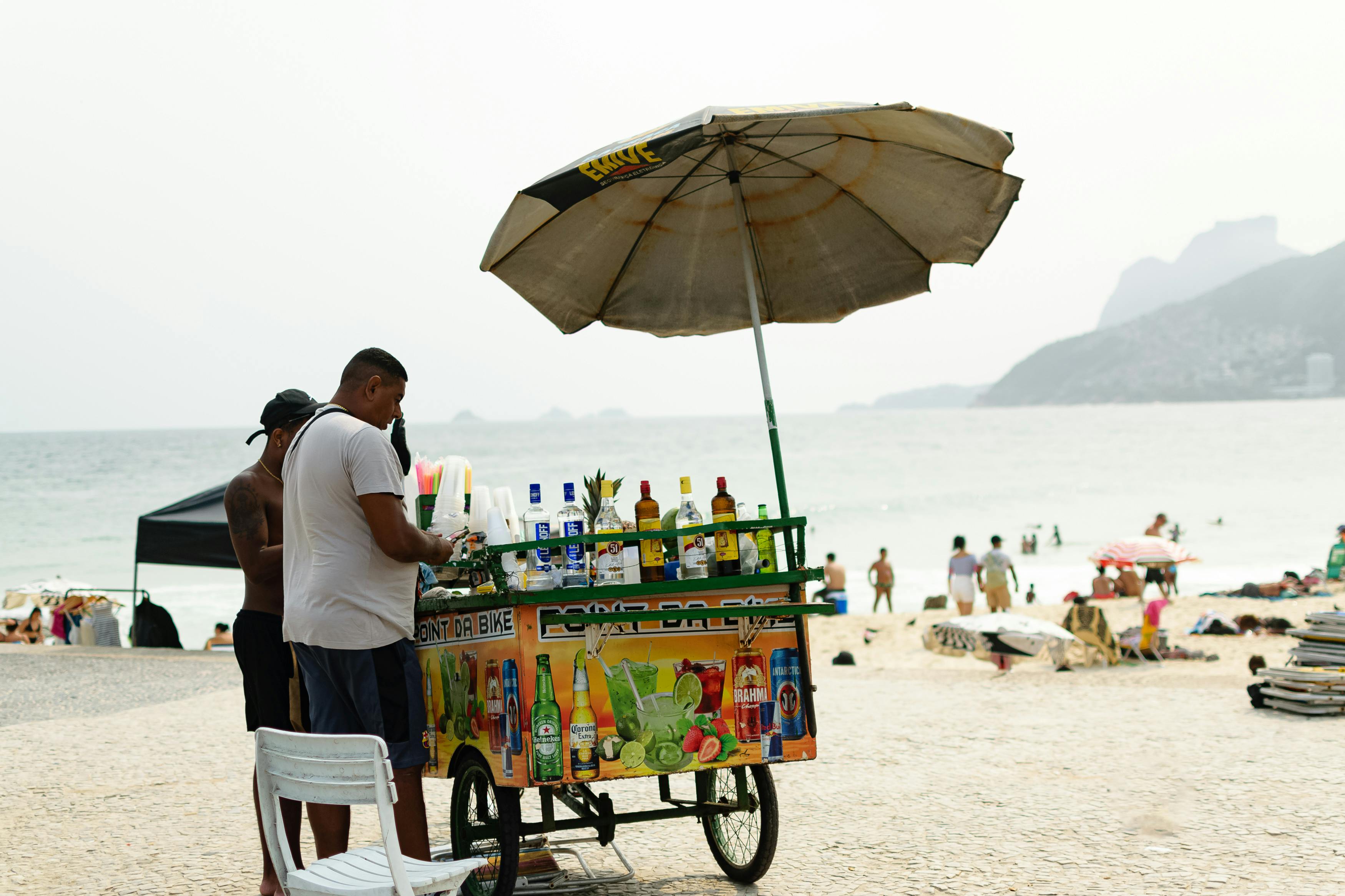 Beach Vendor Cart on Rio's Pristine Shore