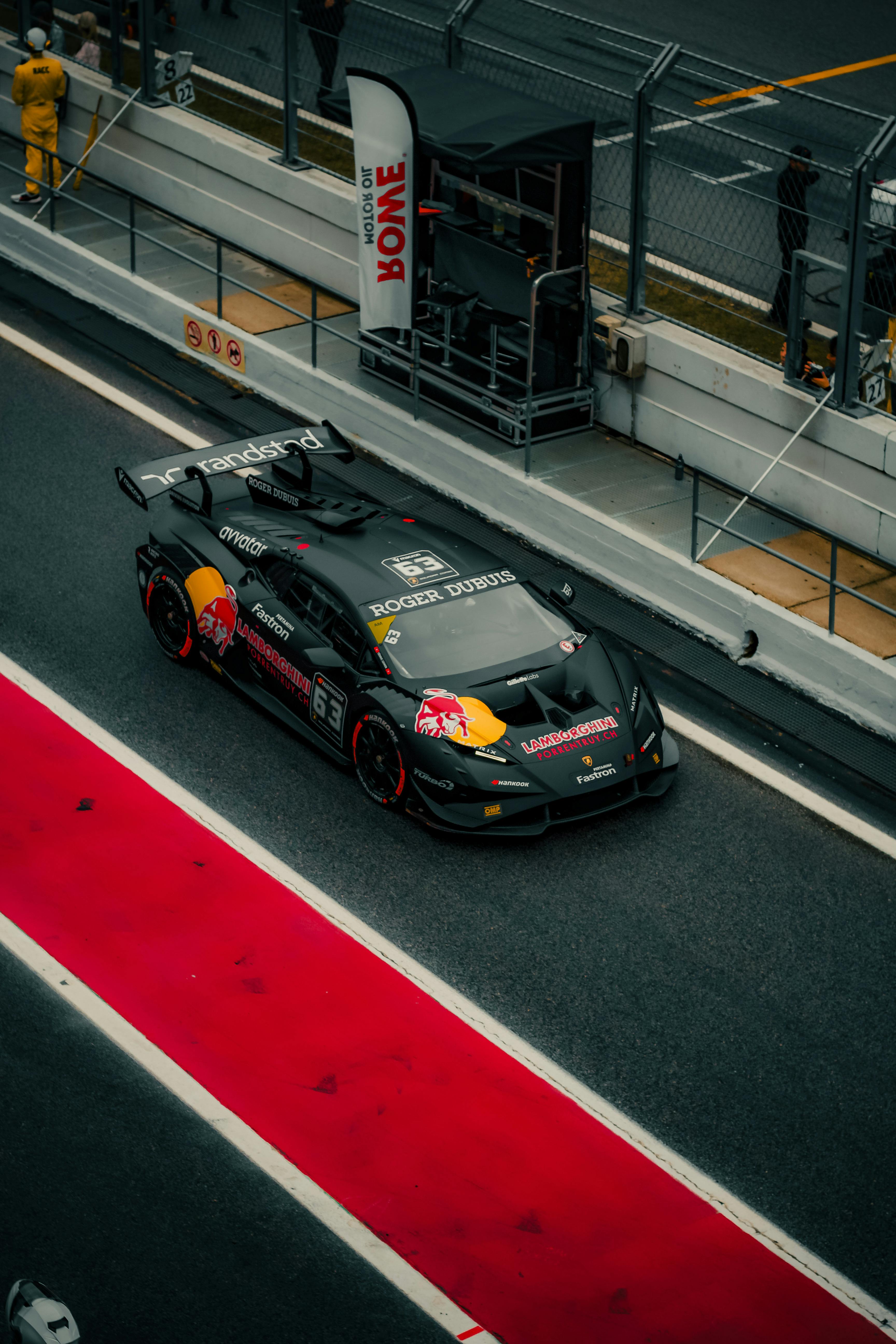 Aerial Shot of Sports Car on Race Track