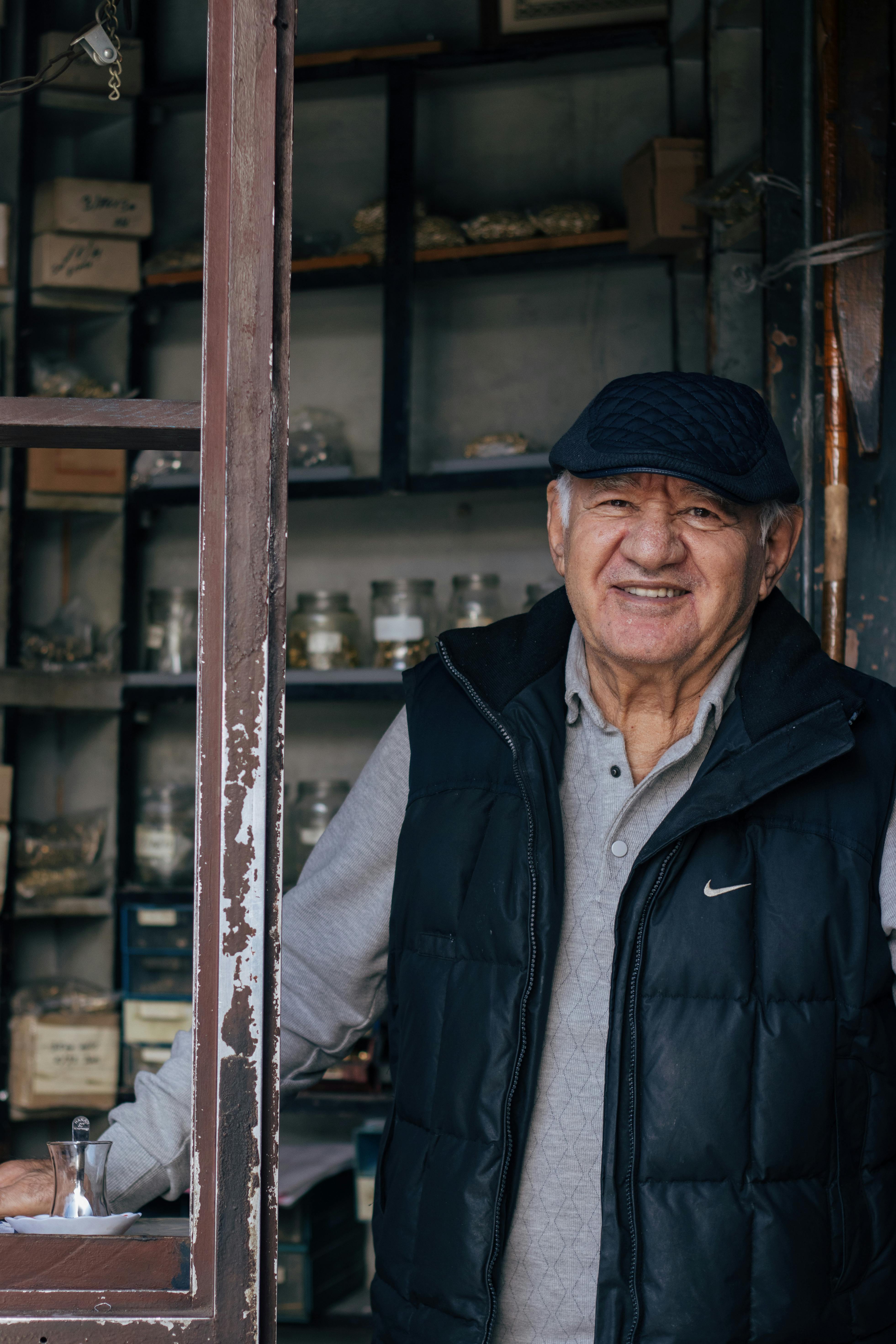 Friendly Shopkeeper in a Vintage Istanbul Storefront