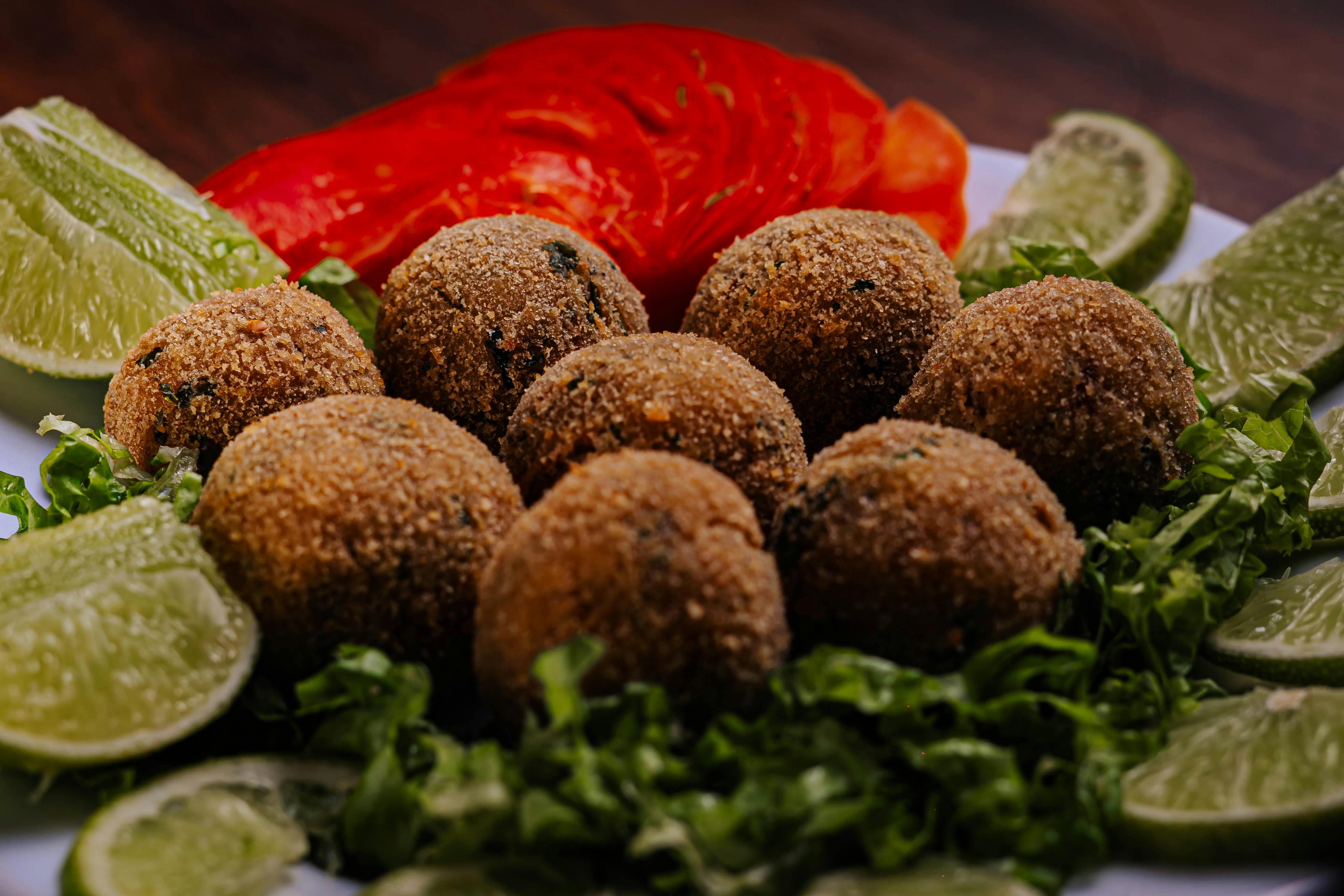 Delicious Crispy Falafel with Lime Wedges