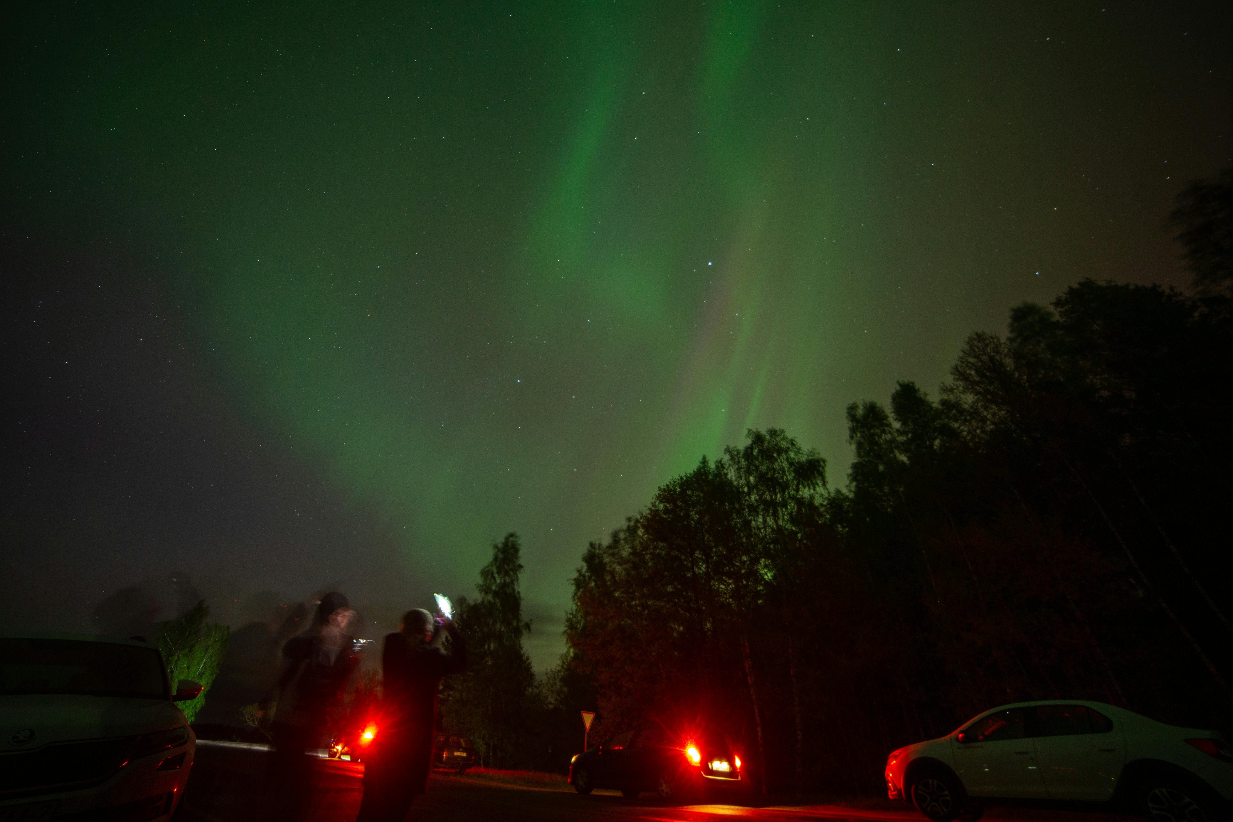Stunning Aurora Borealis Over Belarus Night Sky