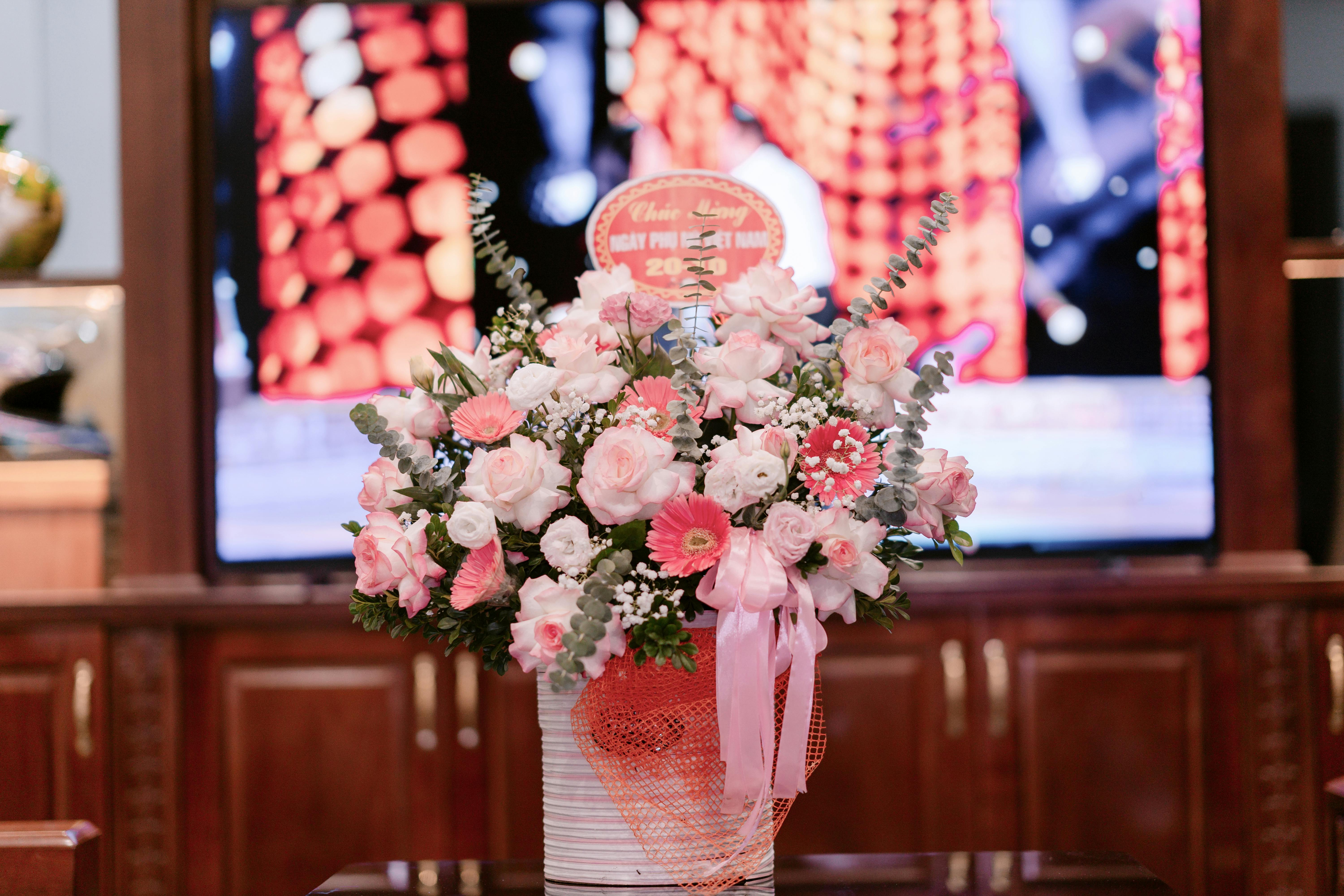 Elegant Floral Arrangement in Indoor Setting