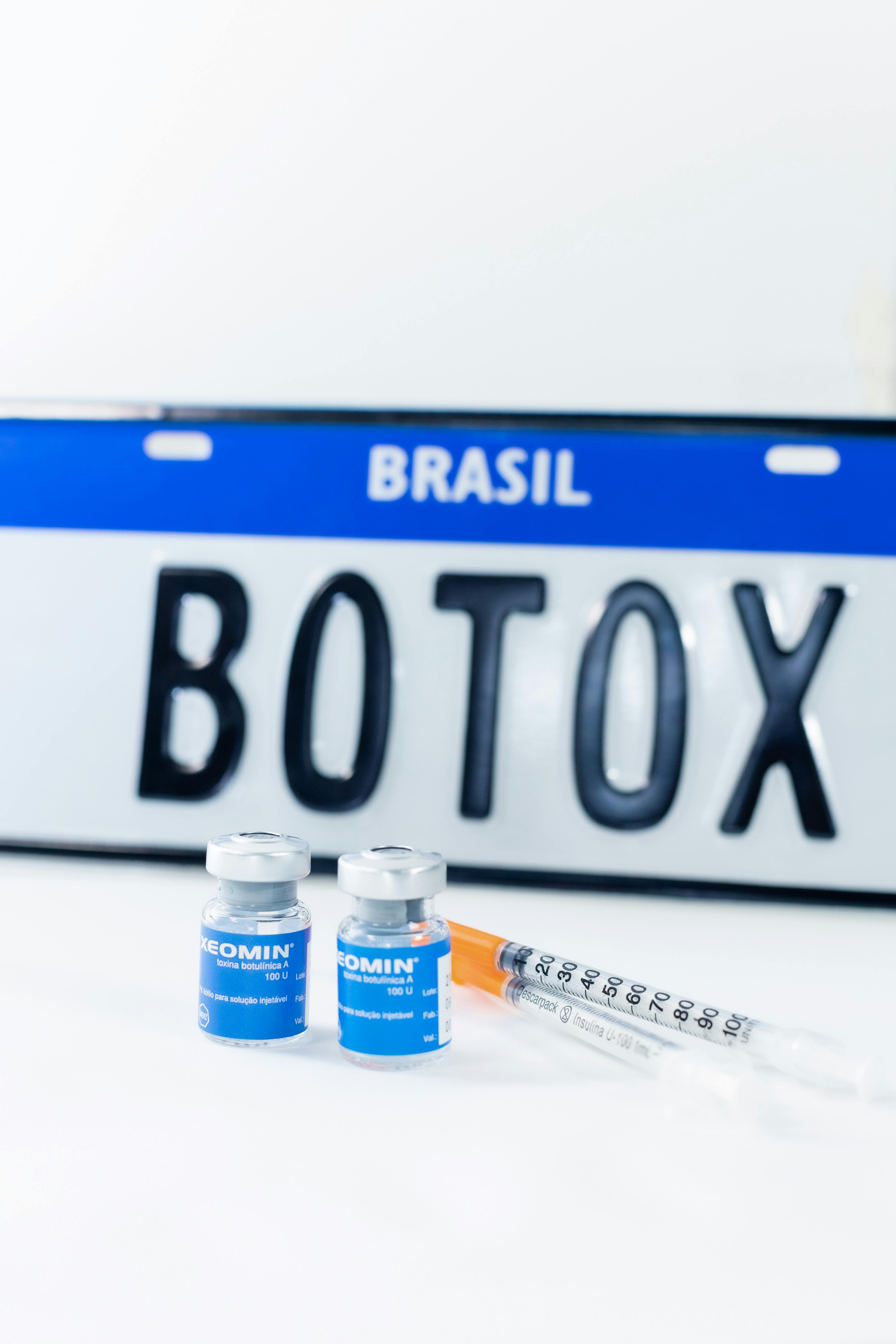 Botox Vials and Syringe with License Plate