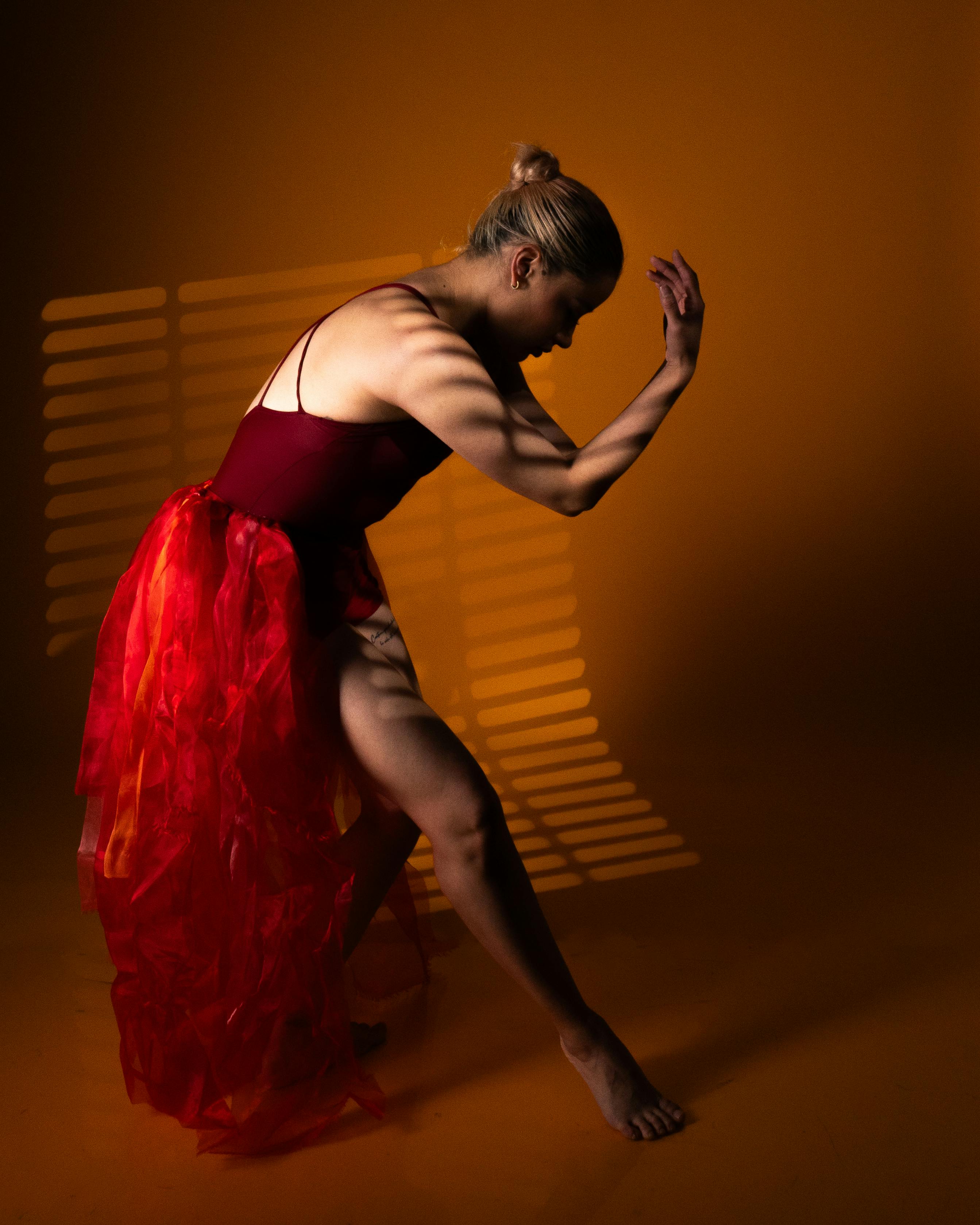 Free stock photo of ballet dancer, black and orange, blood orange