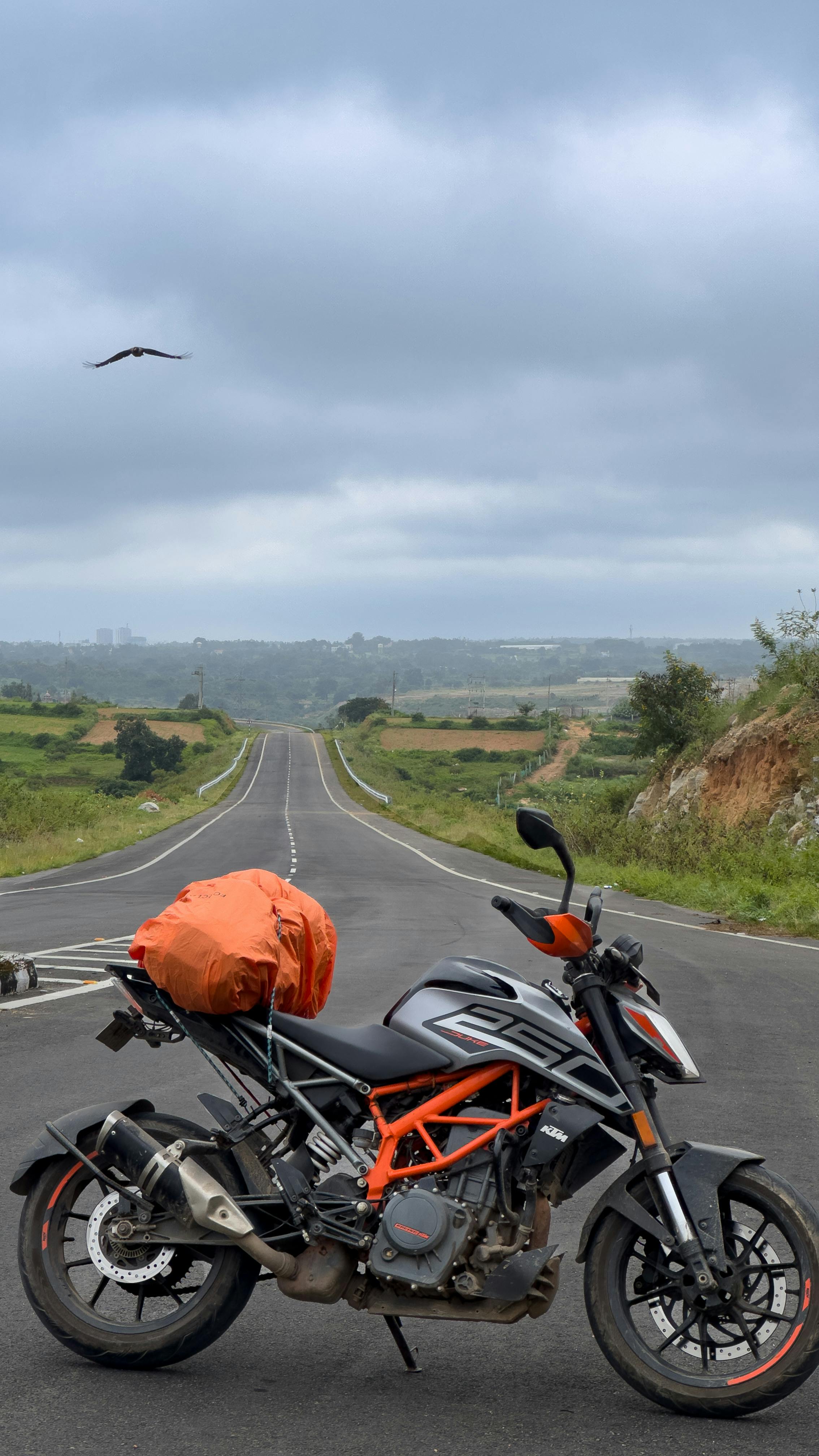 Motorcycle Adventure on Empty Open Road
