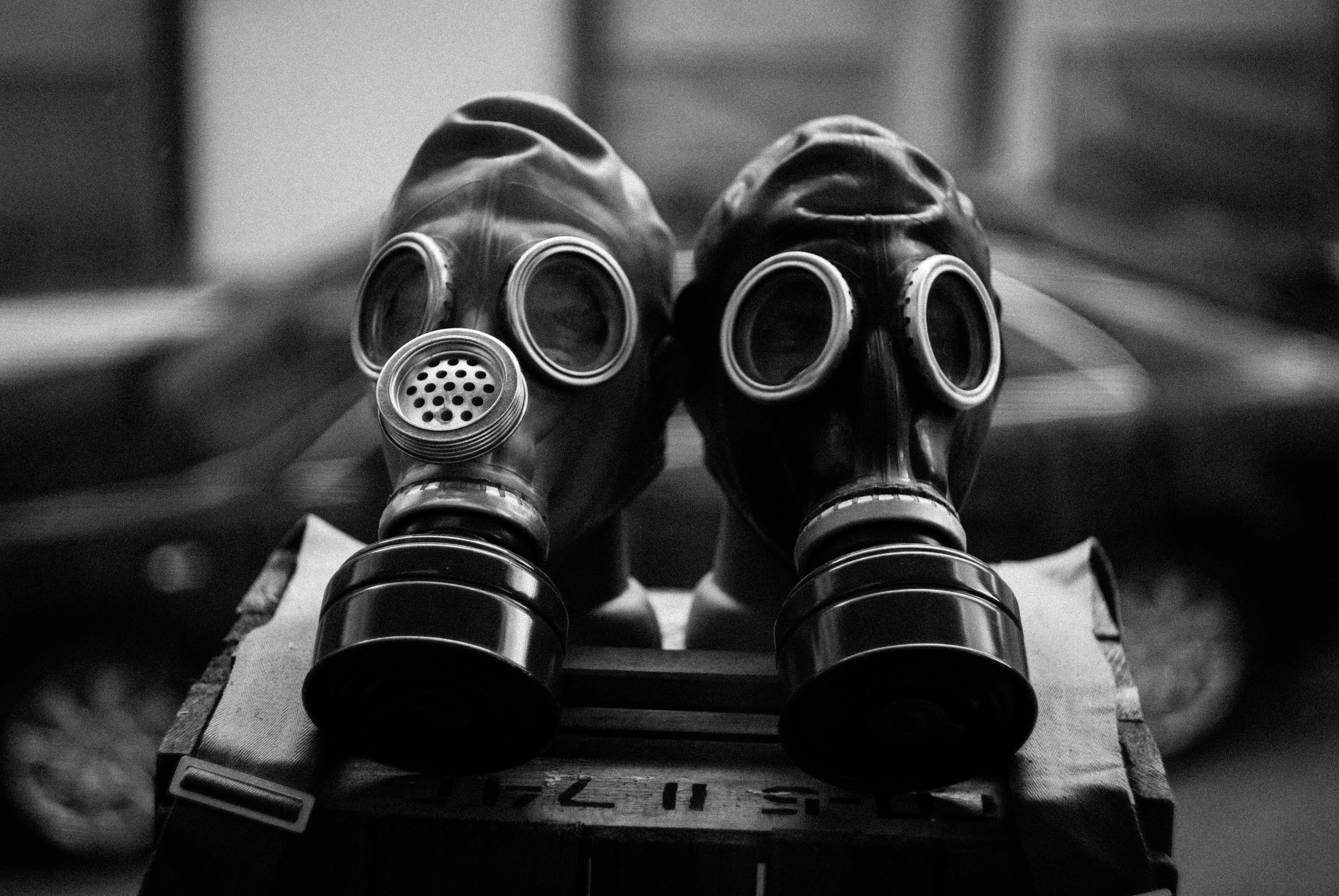 Close-up Photo of Gas Masks