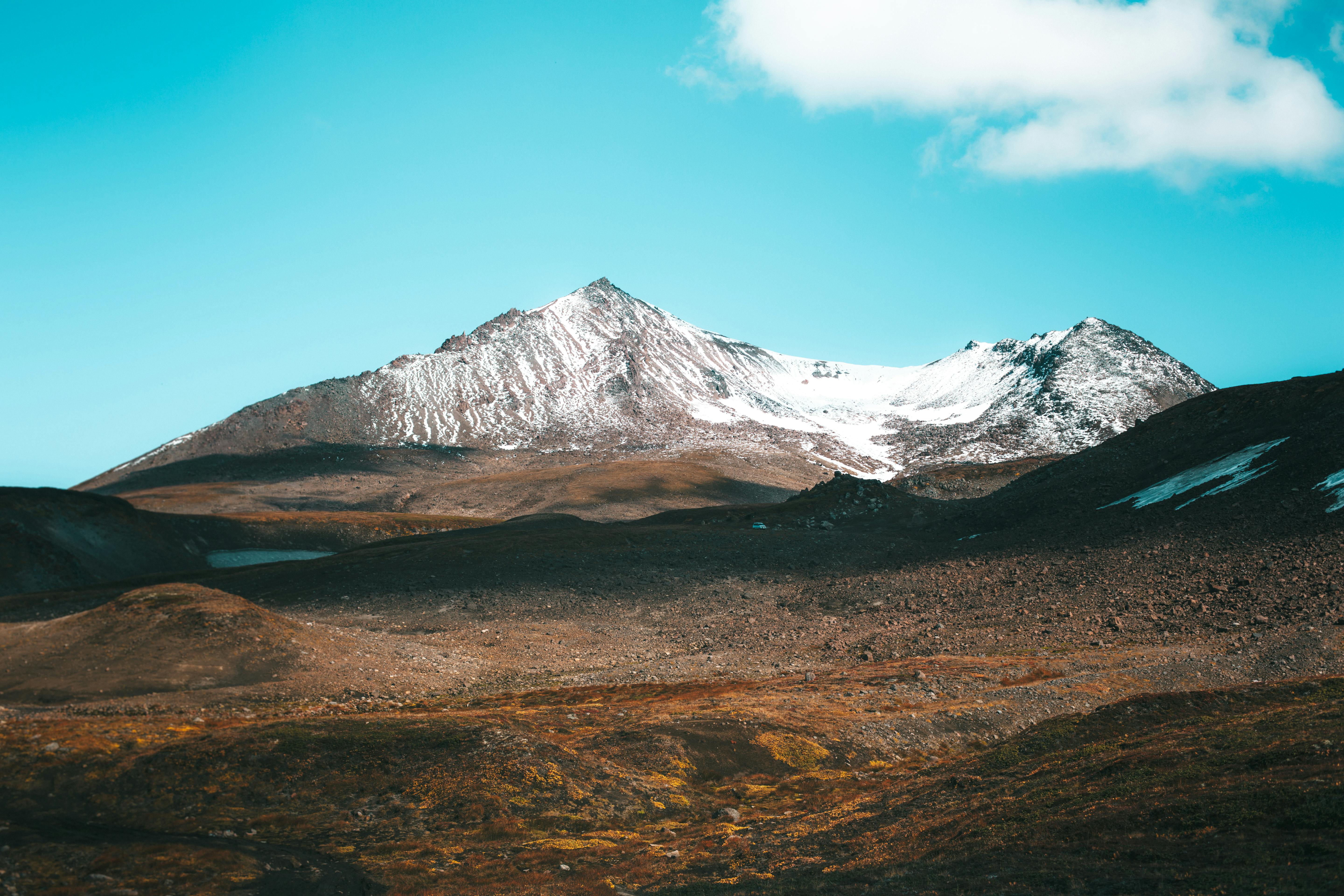 Landscape of rocky mountain and blue sky